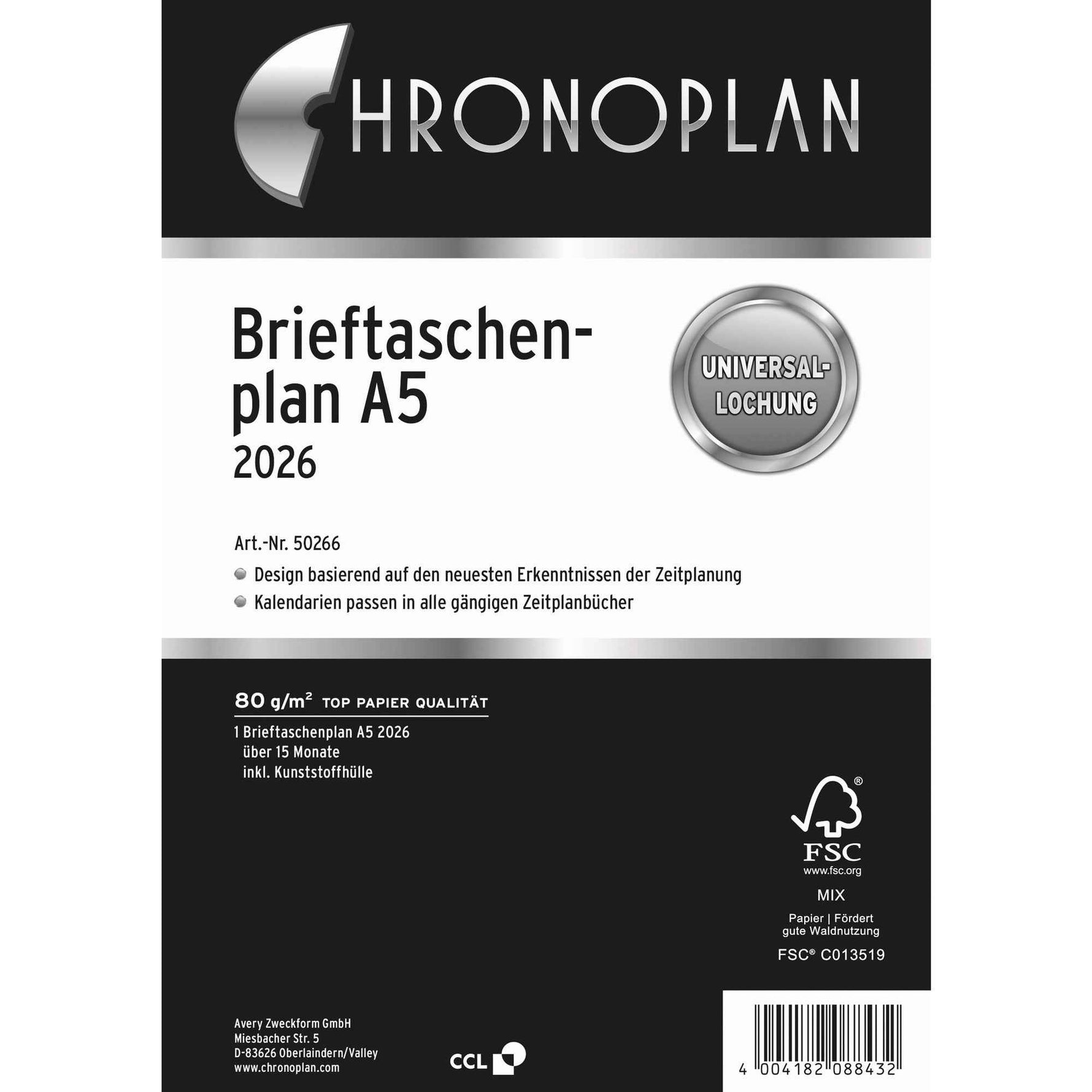 Chronoplan Einlage Kalender 2026