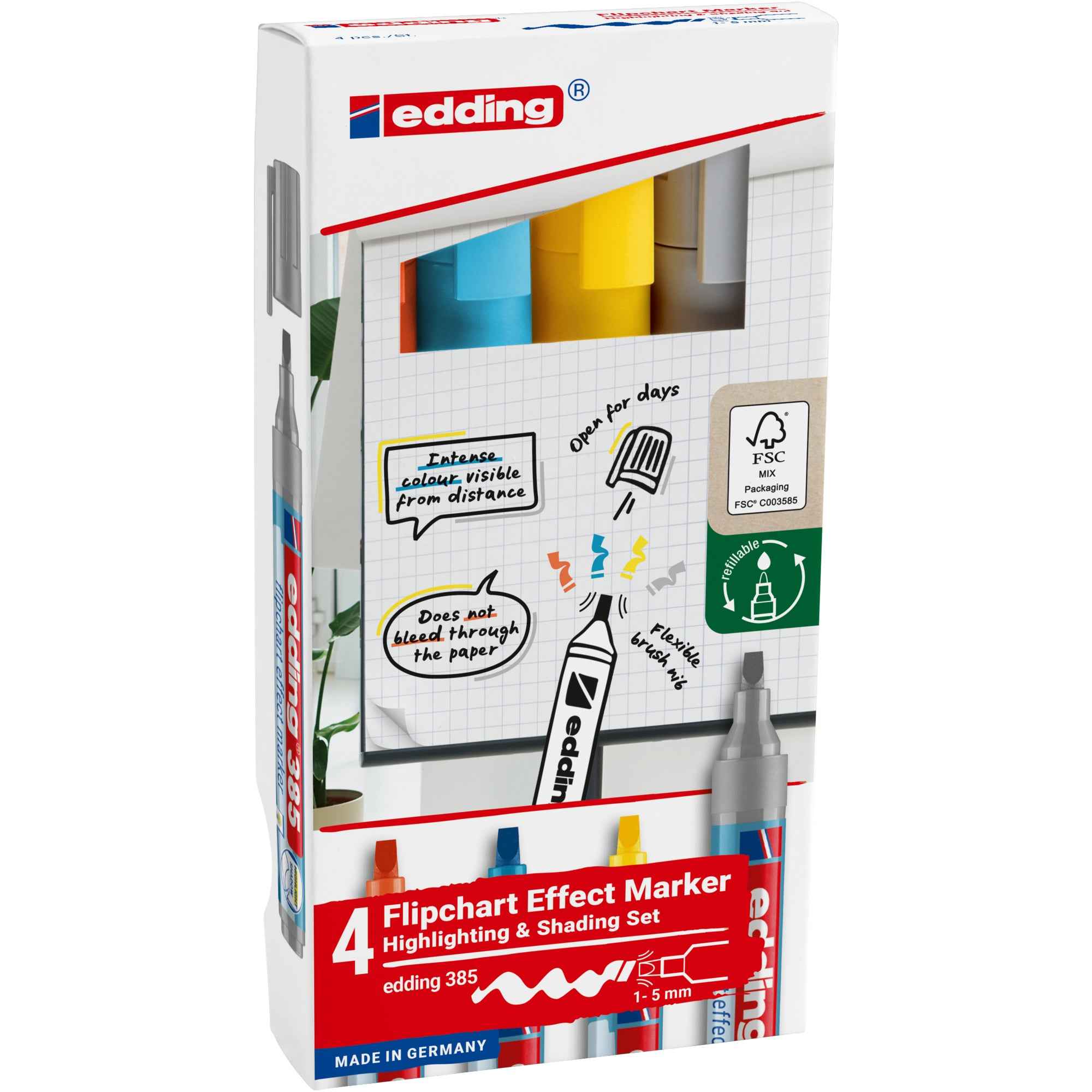 edding Flipchartmarker 385 effect 4 St./Pack.