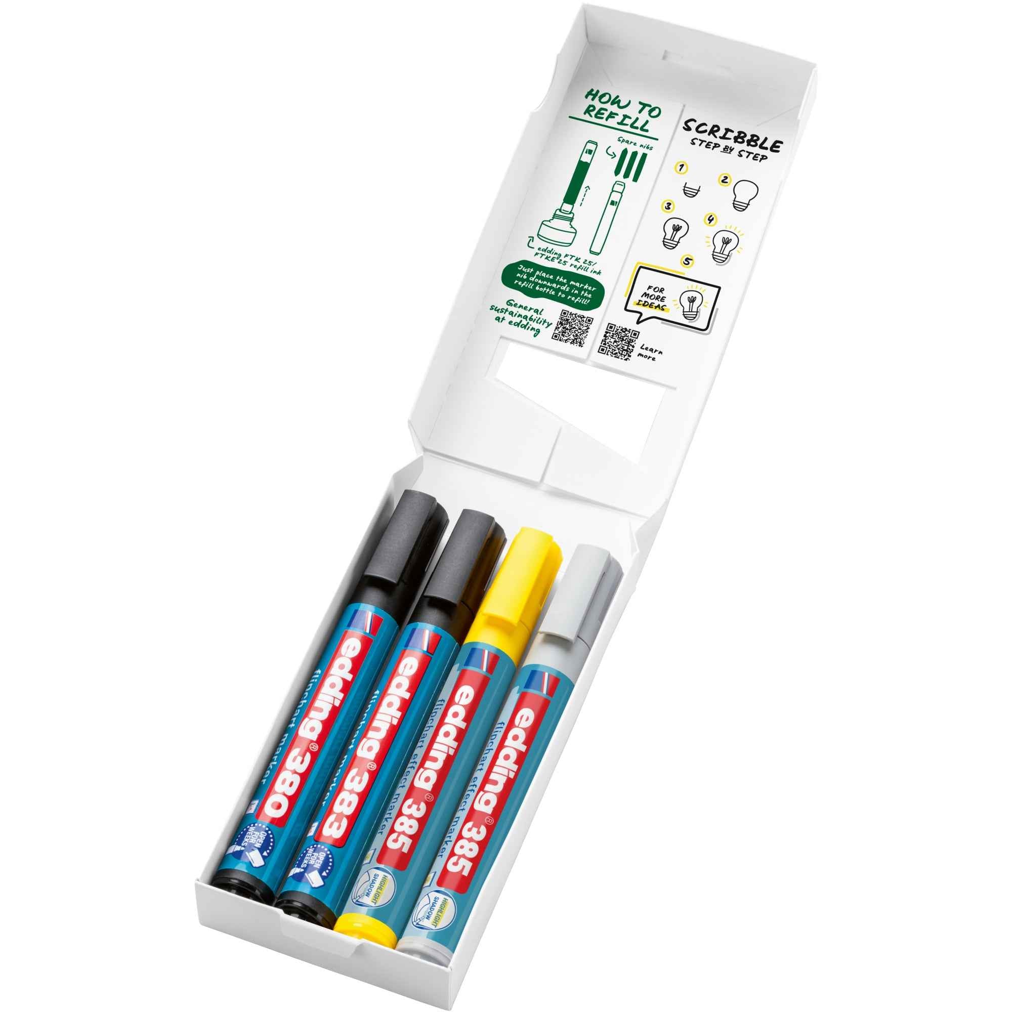 edding Schreibgeräteset Highlighting & Shading Set 4 St./Pack.