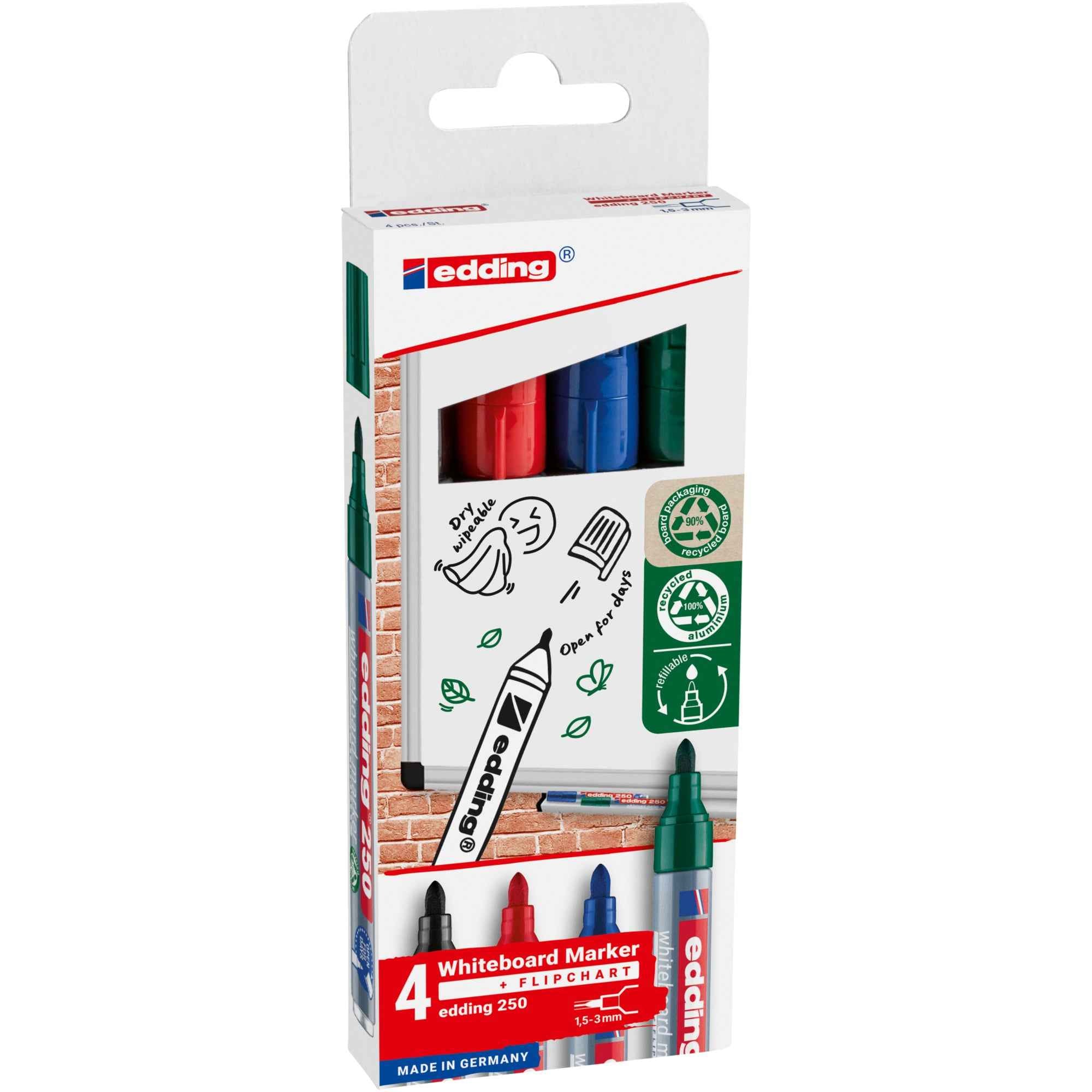 edding Whiteboardmarker 250 4 St./Pack.