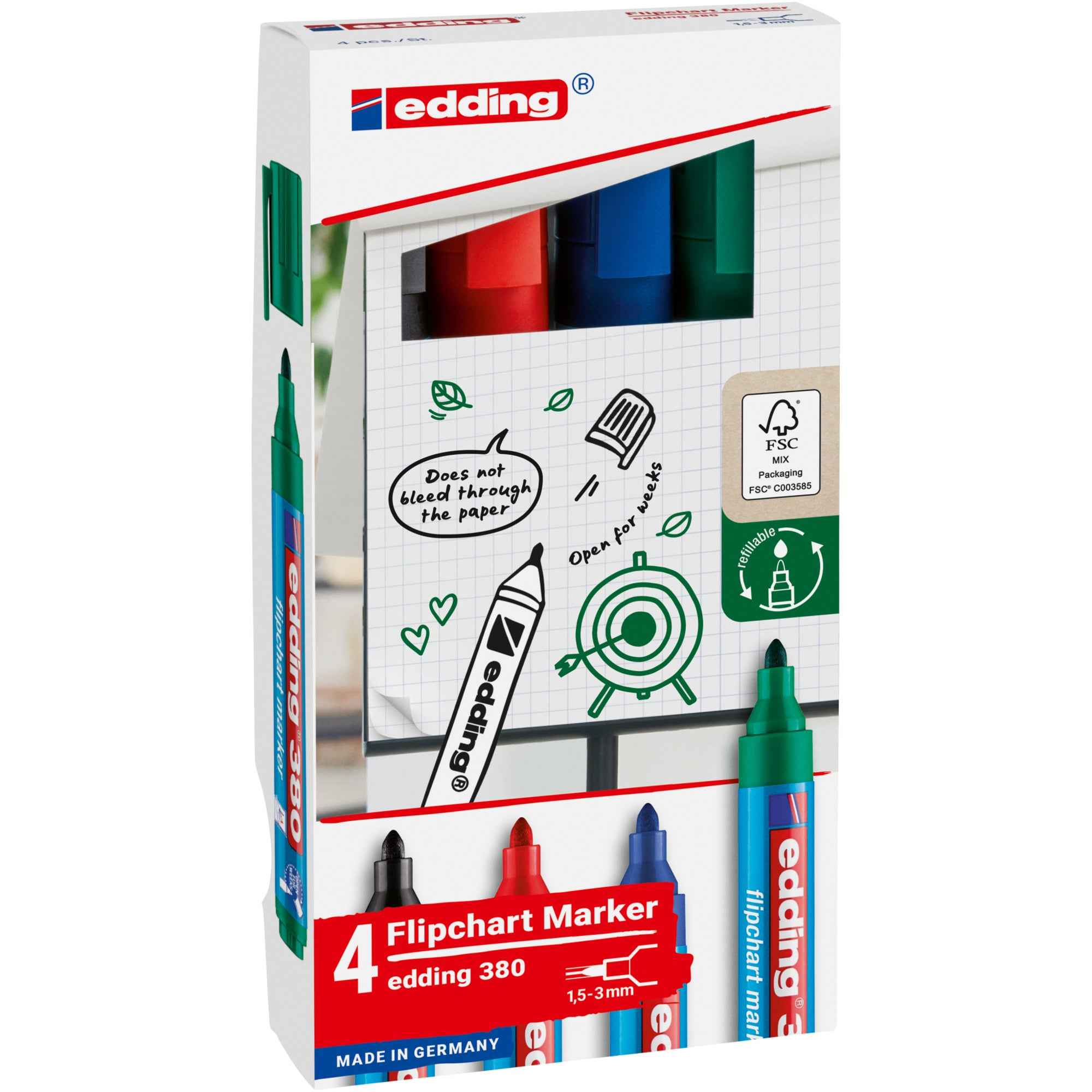 edding Flipchartmarker 380 4 St./Pack.