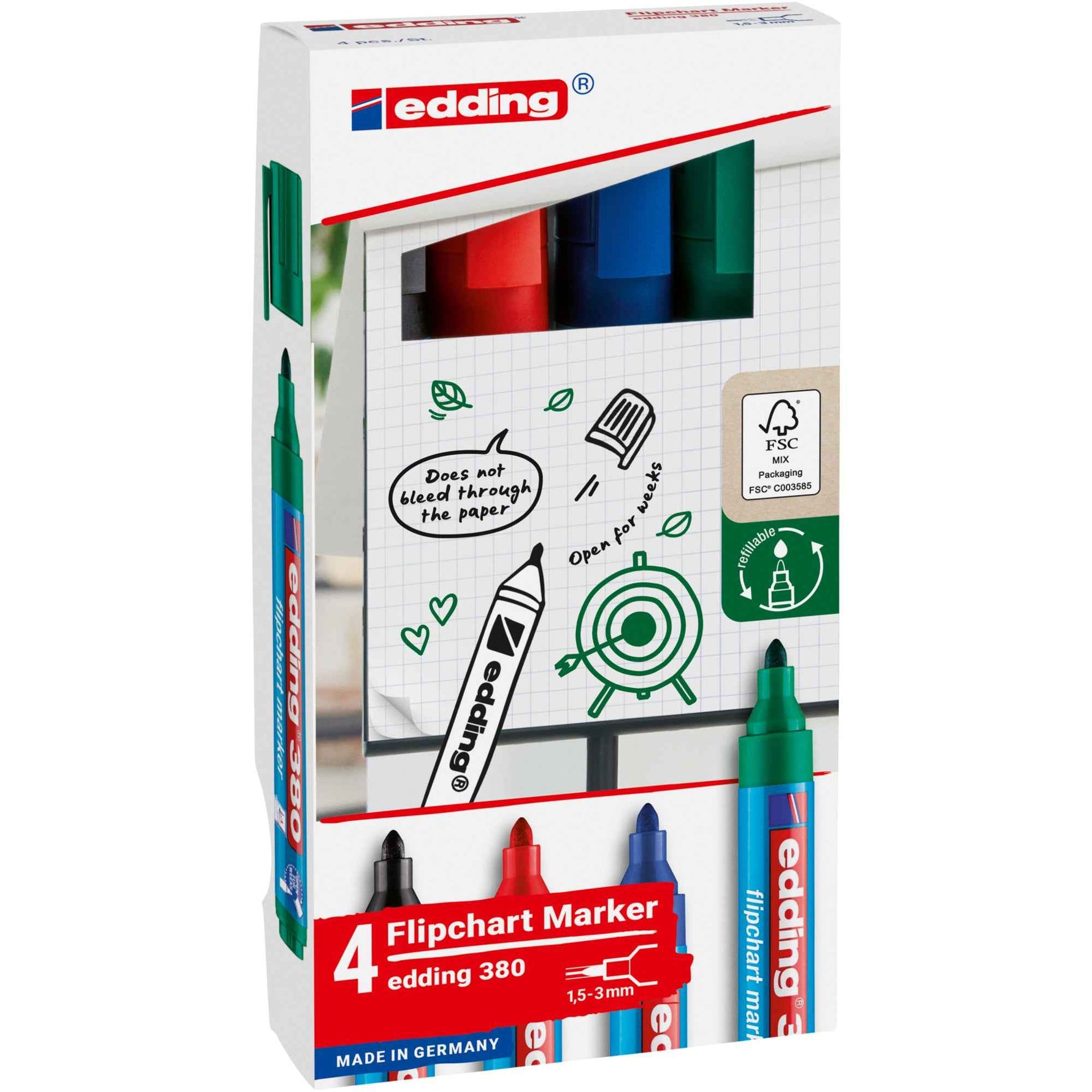 edding Flipchartmarker 380 4 St./Pack.