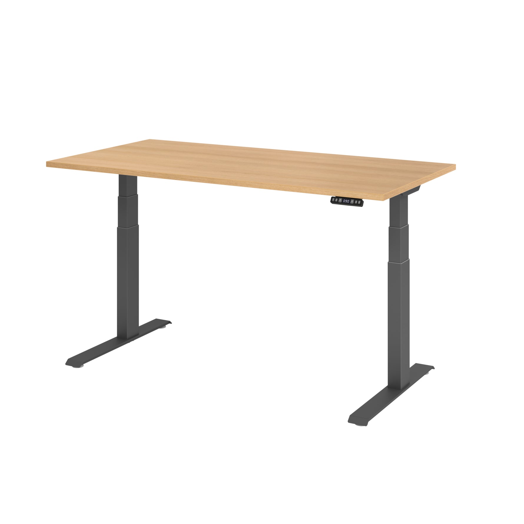 Hammerbacher Schreibtisch Basic 1.600 x 640 x 1.290 x 800 mm (B x H x T) eiche – Produktbild 2