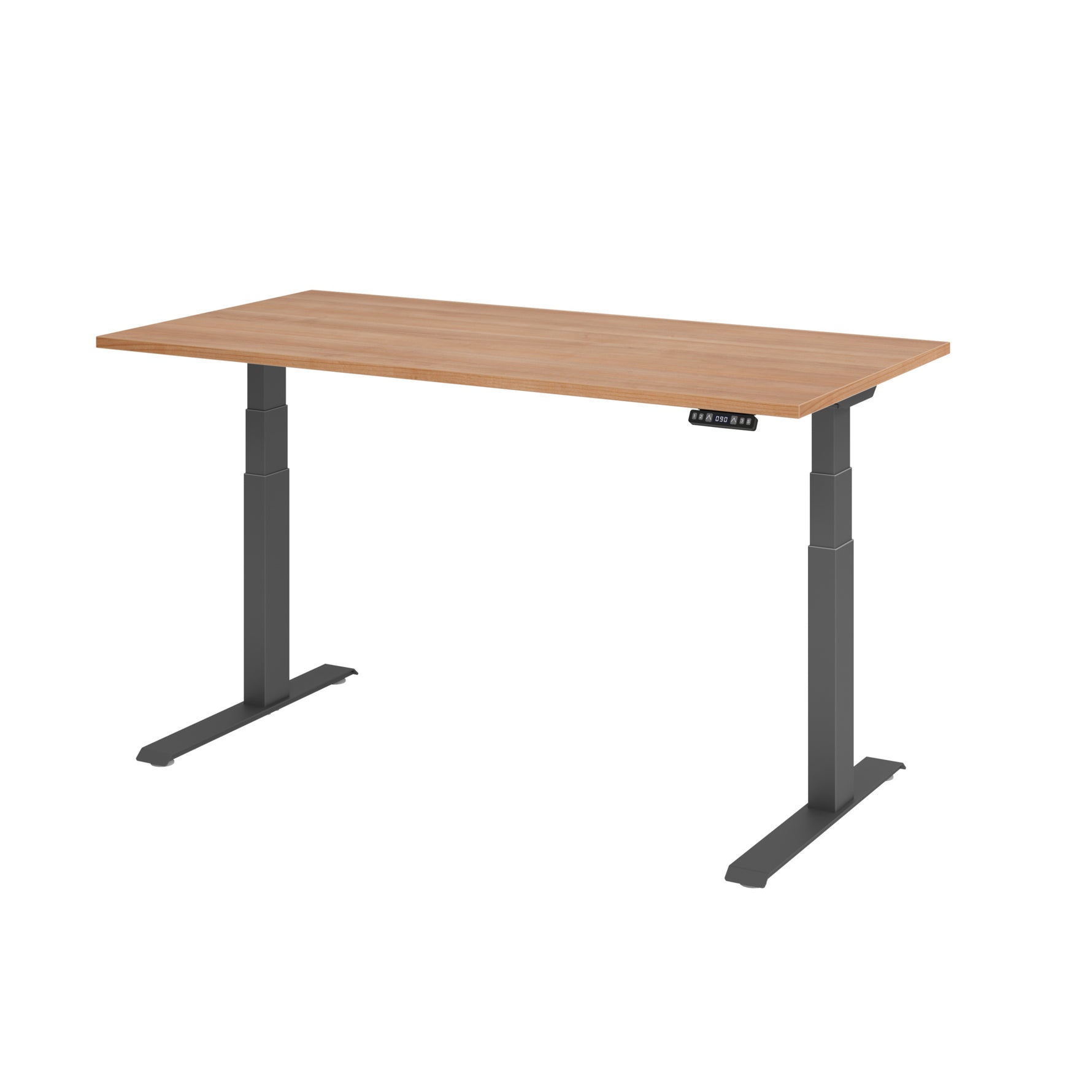 Hammerbacher Schreibtisch Basic 1.600 x 640 x 1.290 x 800 mm (B x H x T) nussbaum – Produktbild 2