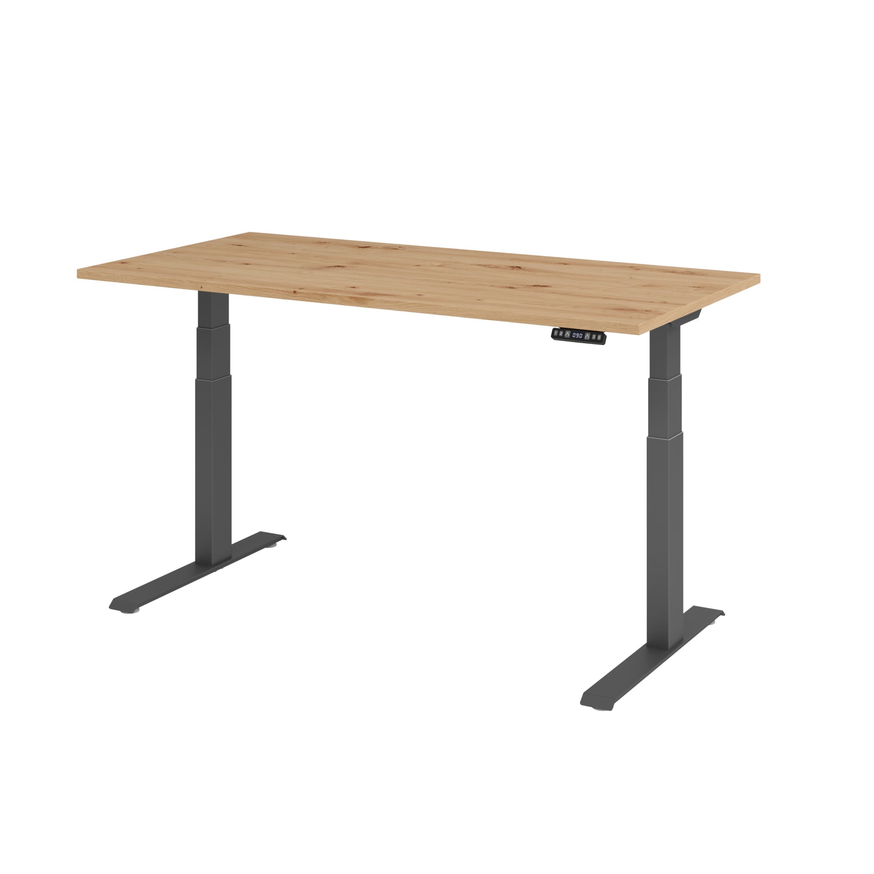 Hammerbacher Schreibtisch Basic 1.600 x 640 x 1.290 x 800 mm (B x H x T) asteiche – Produktbild 2