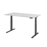 Hammerbacher Schreibtisch Basic 1.600 x 640 x 1.290 x 800 mm (B x H x T) grau – Produktbild 2