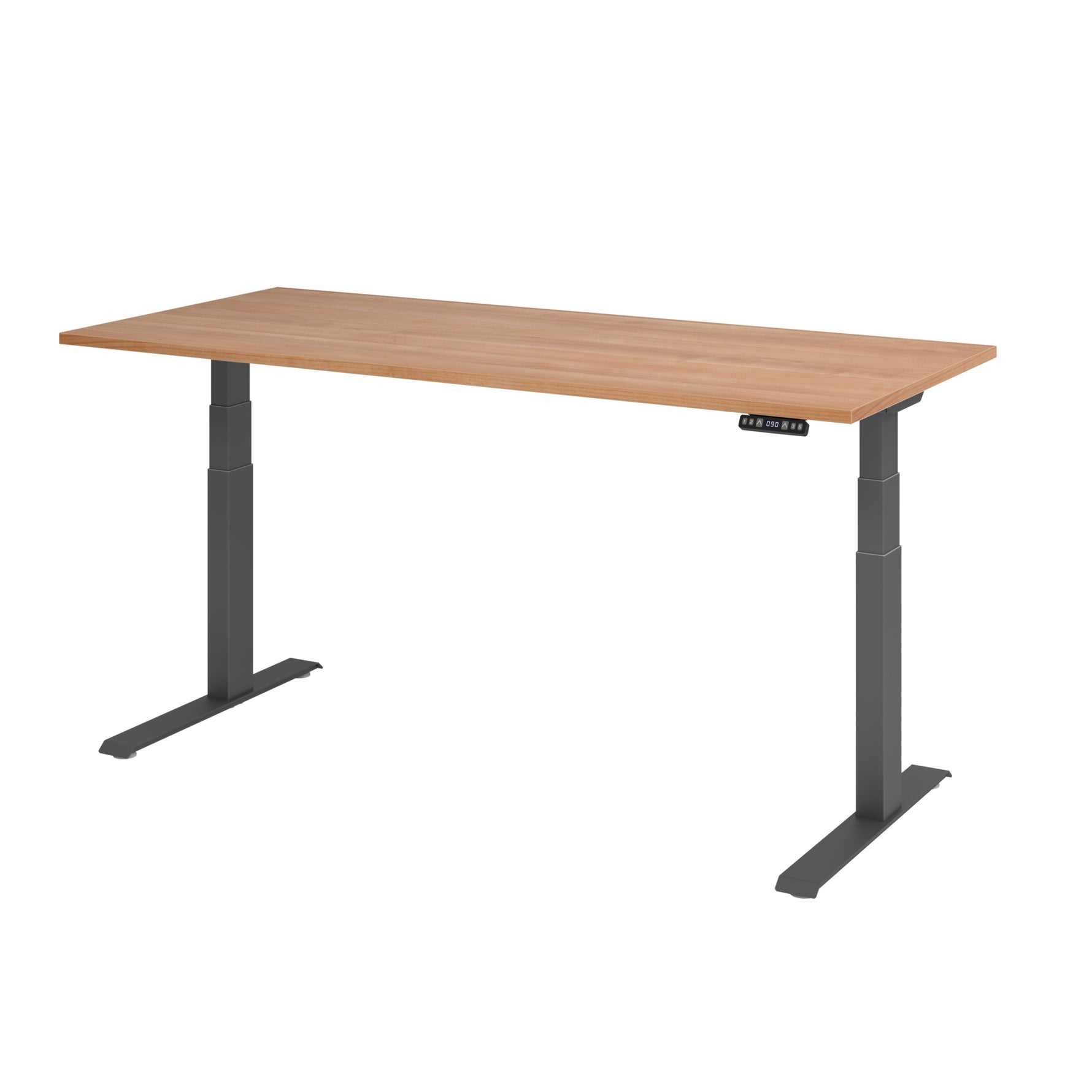Hammerbacher Schreibtisch Basic 1.800 x 640 x 1.290 x 800 mm (B x H x T) nussbaum – Produktbild 2
