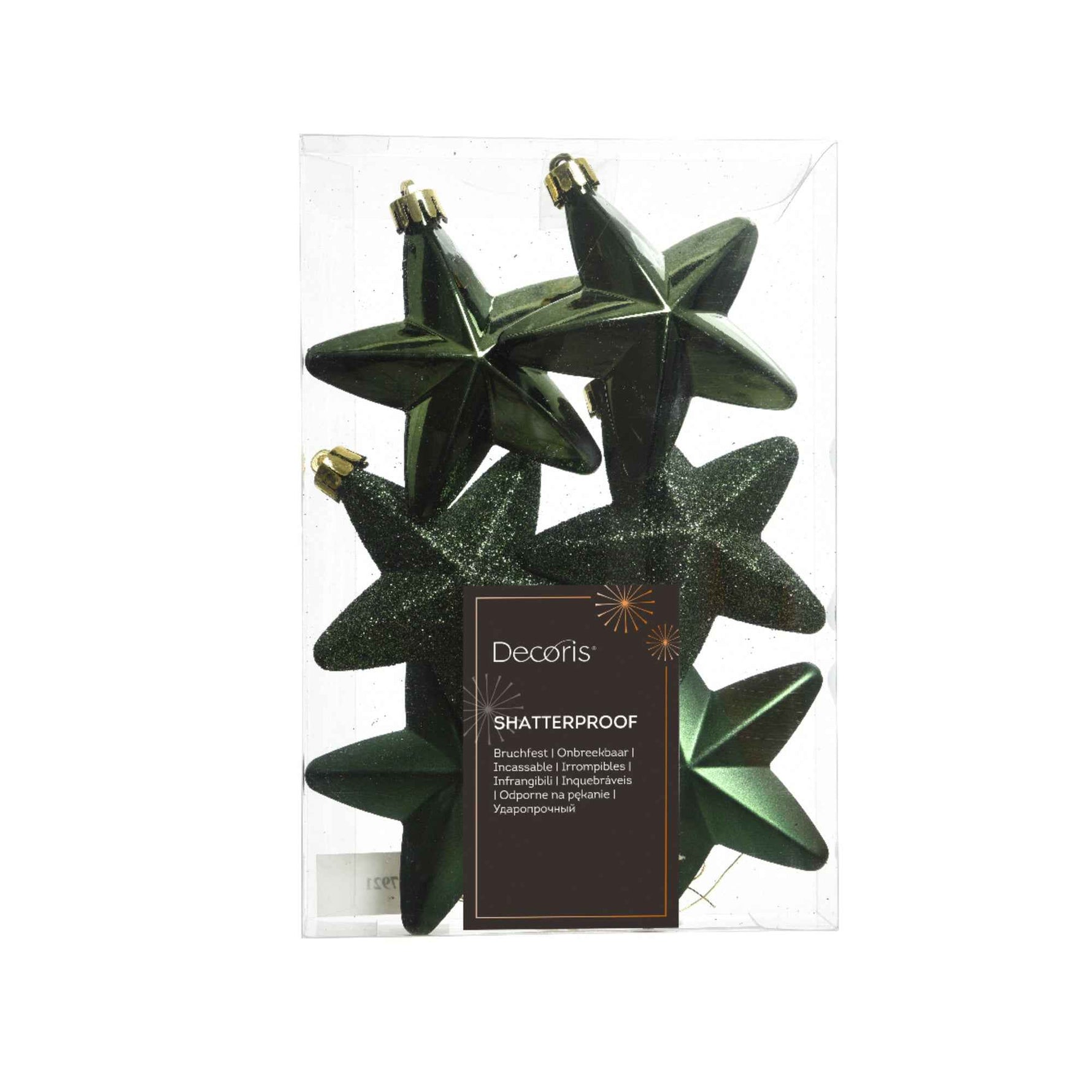 DECORIS Christbaumschmuck Stern Mix 6 St./Pack.