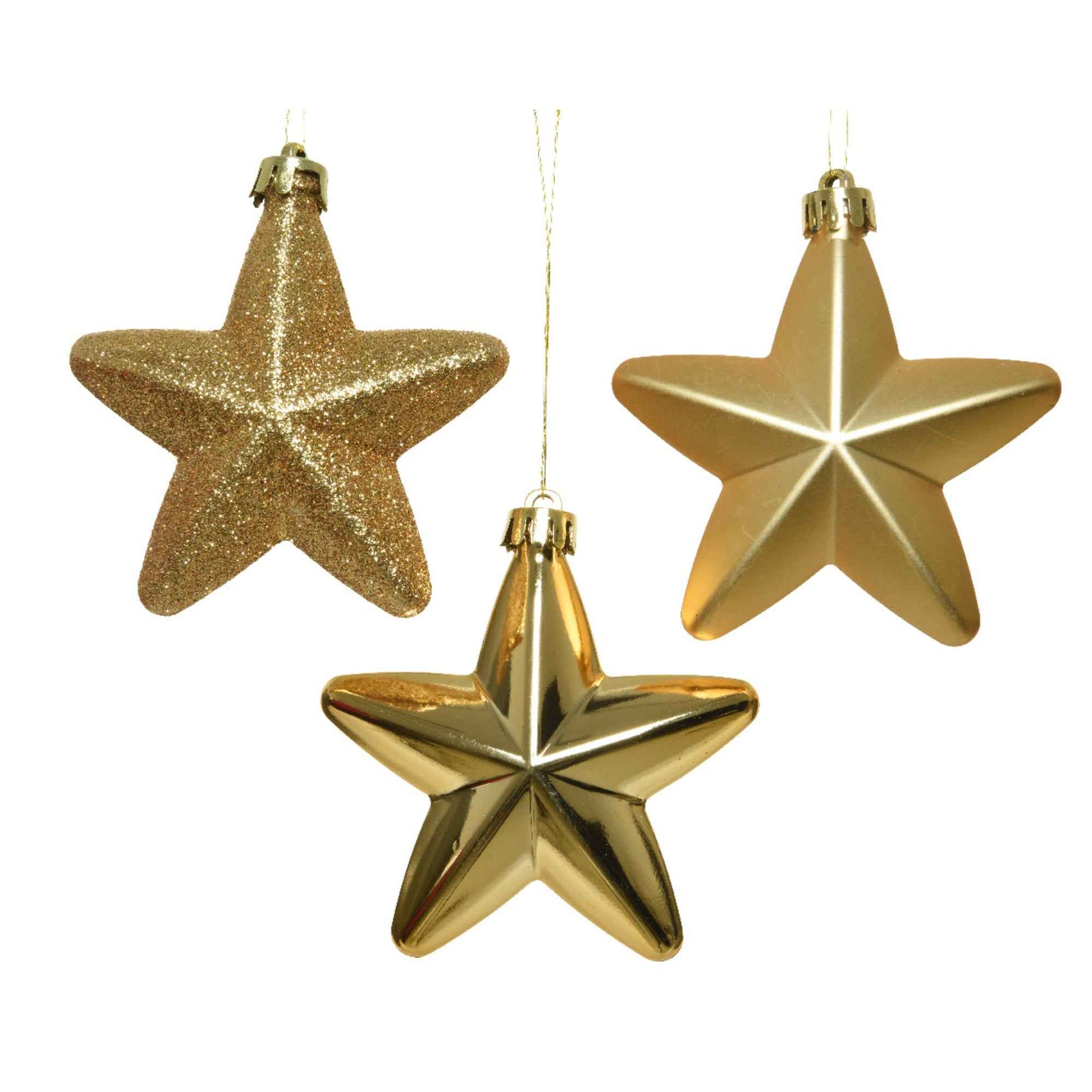 DECORIS Christbaumschmuck Stern Mix 6 St./Pack.