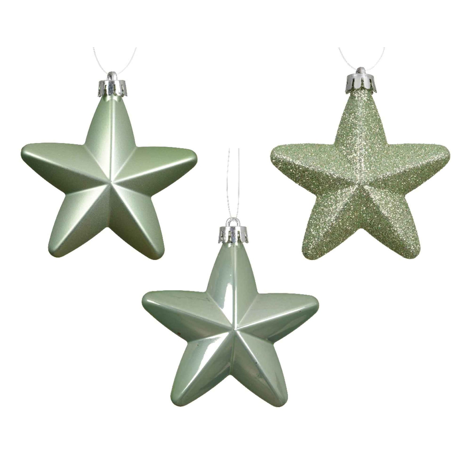 DECORIS Christbaumschmuck Stern Mix 6 St./Pack.