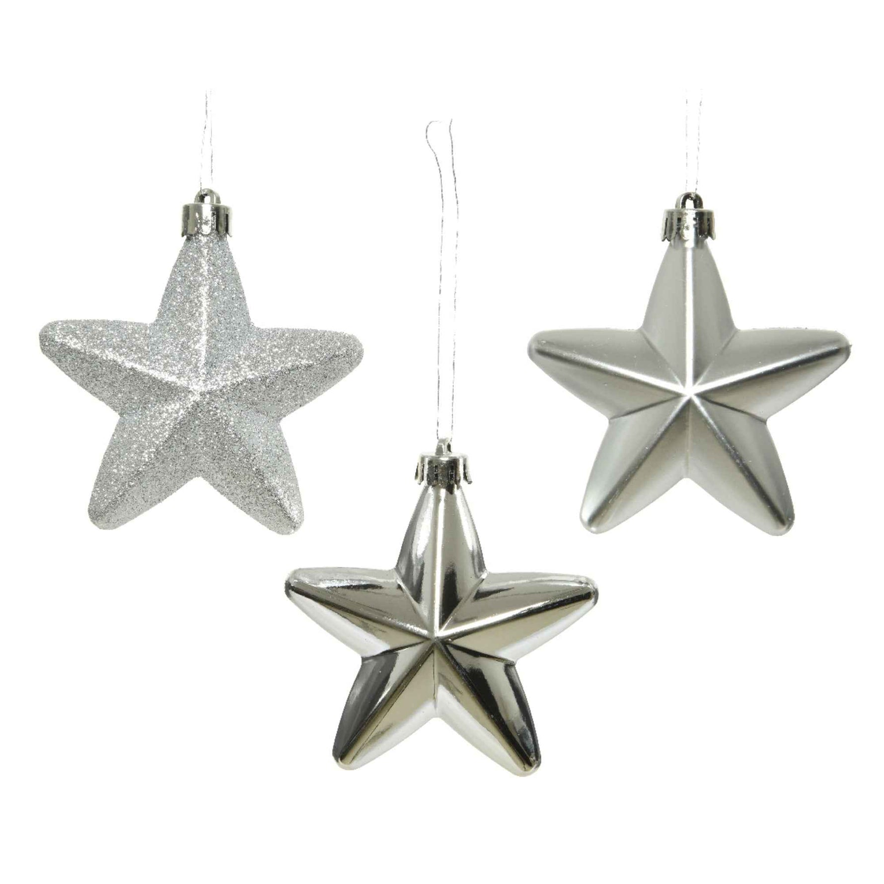 DECORIS Christbaumschmuck Stern Mix 6 St./Pack.