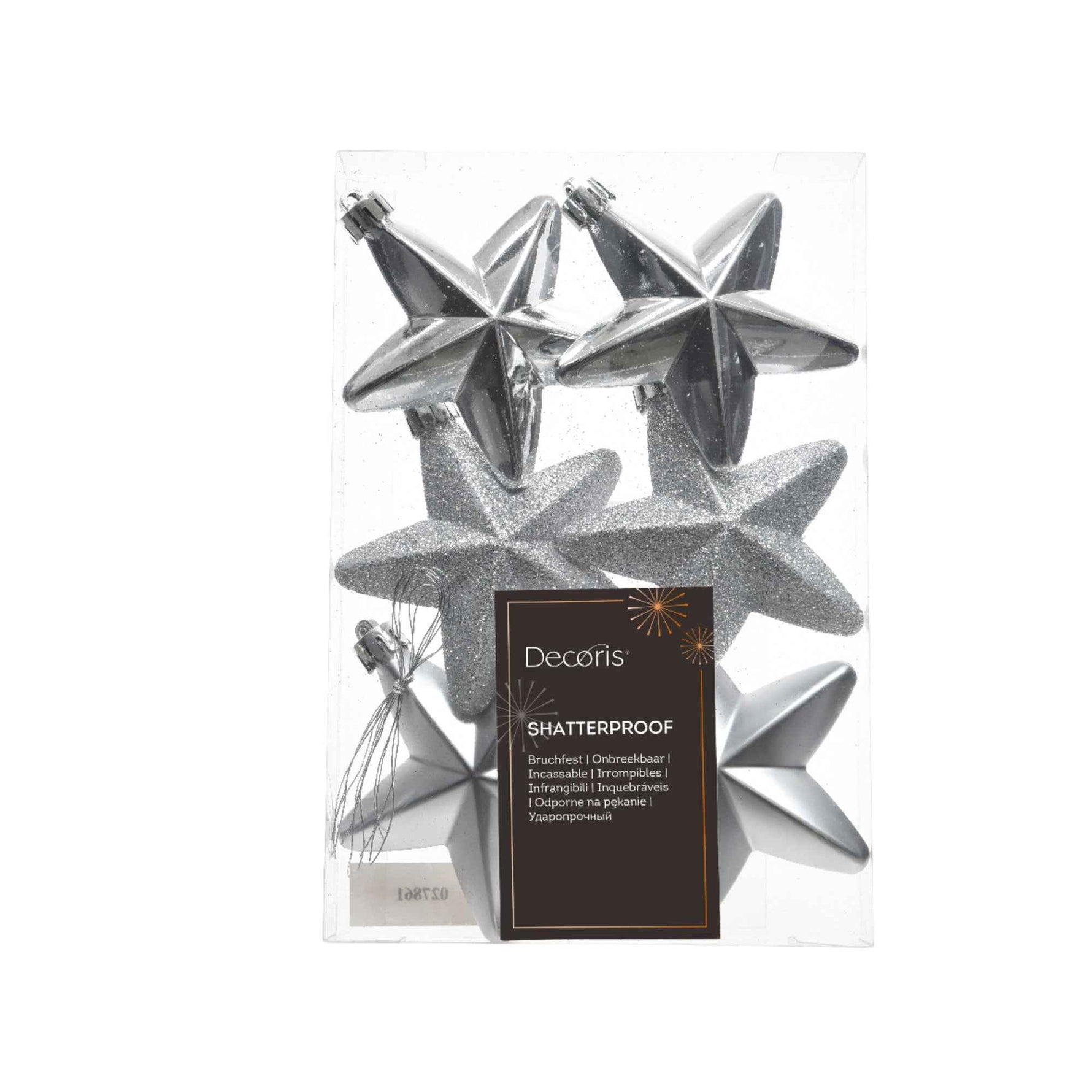 DECORIS Christbaumschmuck Stern Mix 6 St./Pack.