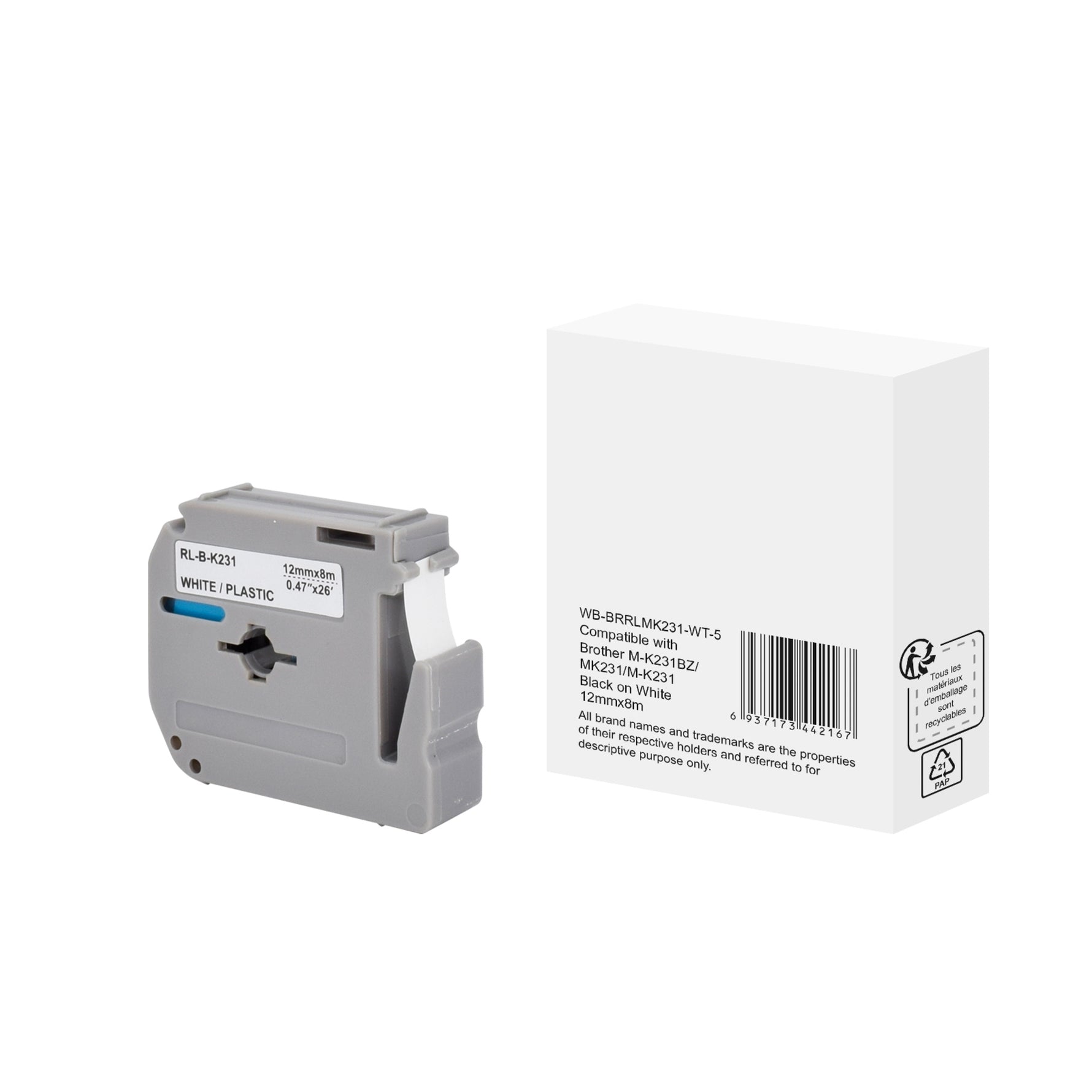 Schriftbandkassette Kompatibel mit Brother M-K231 - Wiepa Bürofachpartner