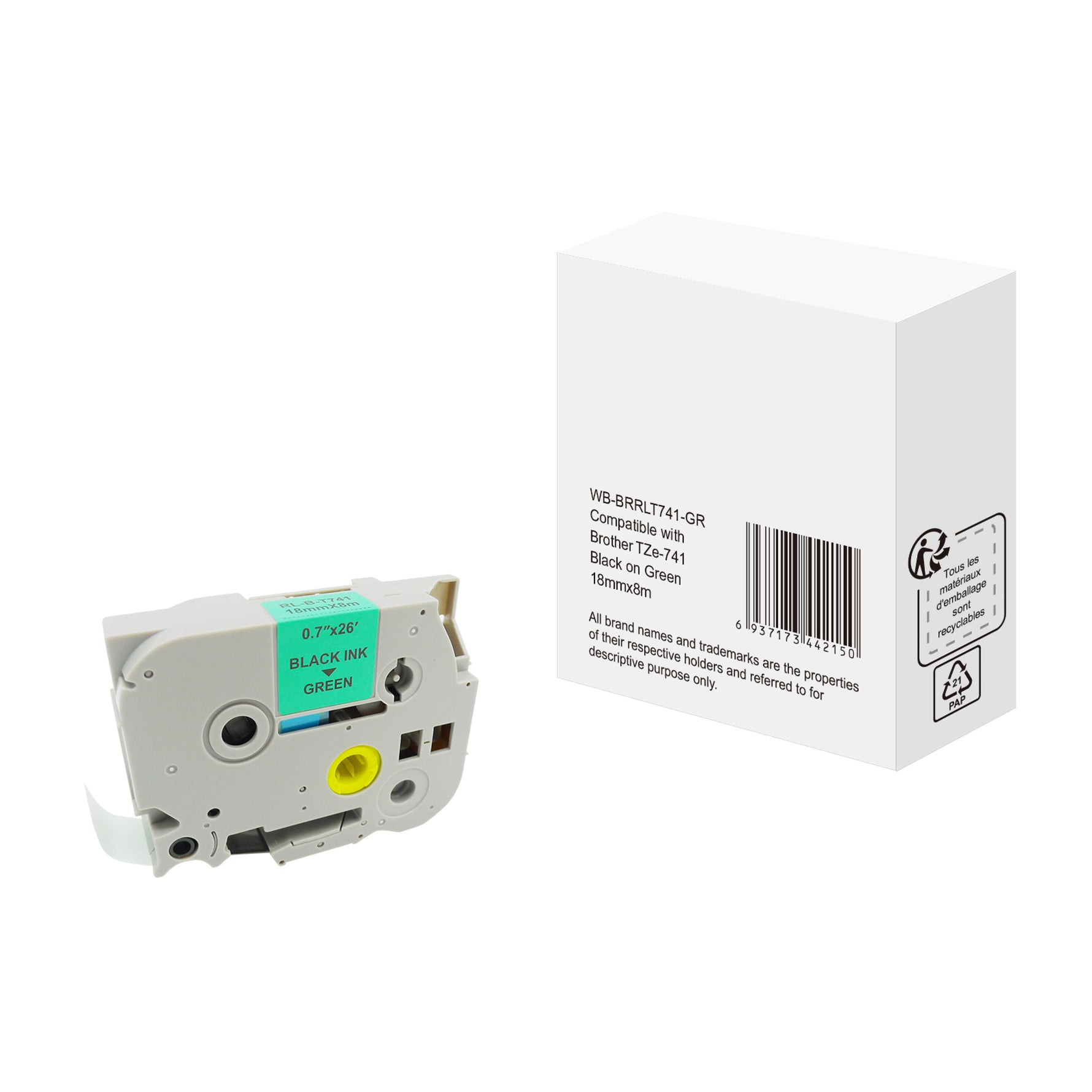Schriftbandkassette Kompatibel mit Brother TZe-741 - Wiepa Bürofachpartner