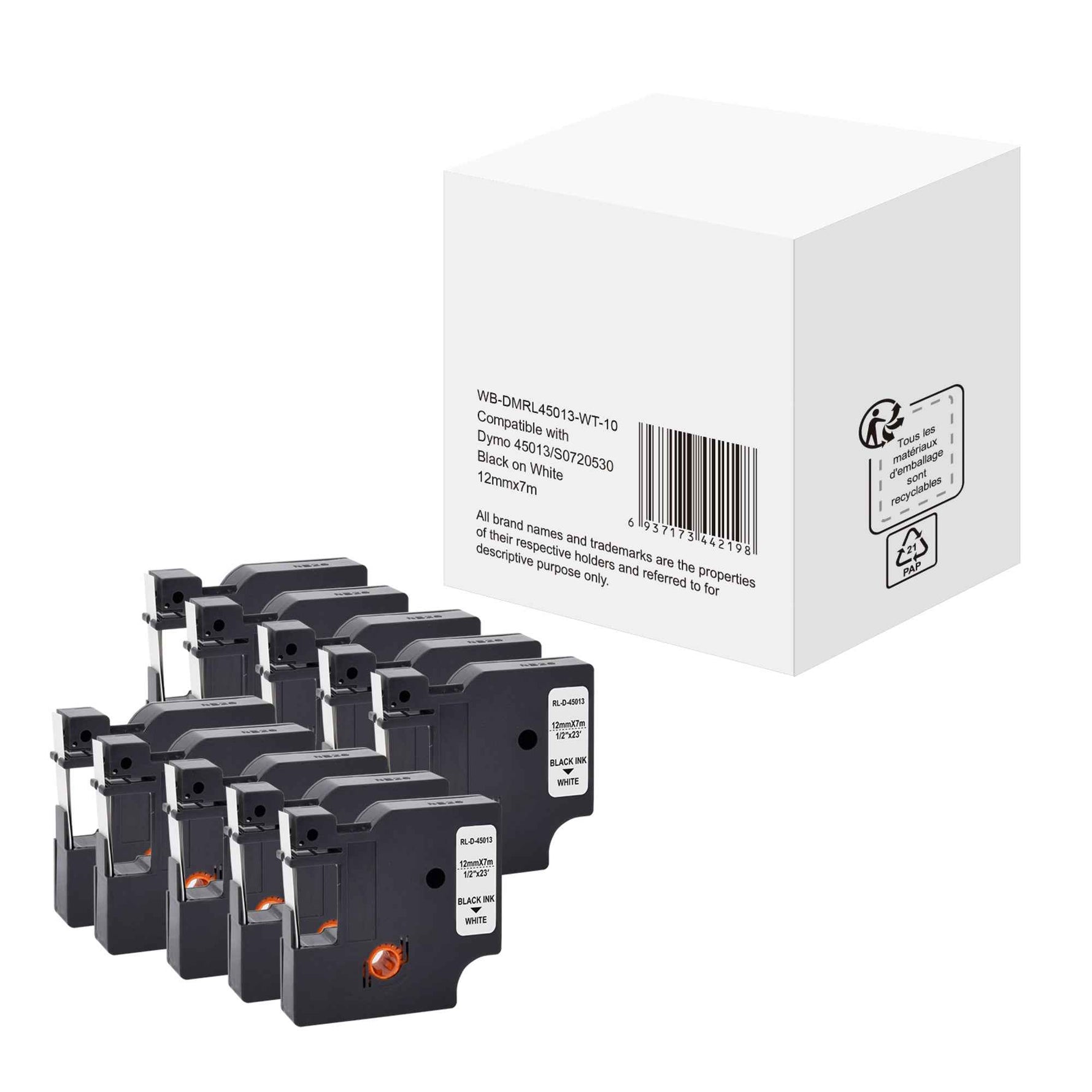 Schriftbandkassette Kompatibel mit DYMO S0720530 10 St./Pack.