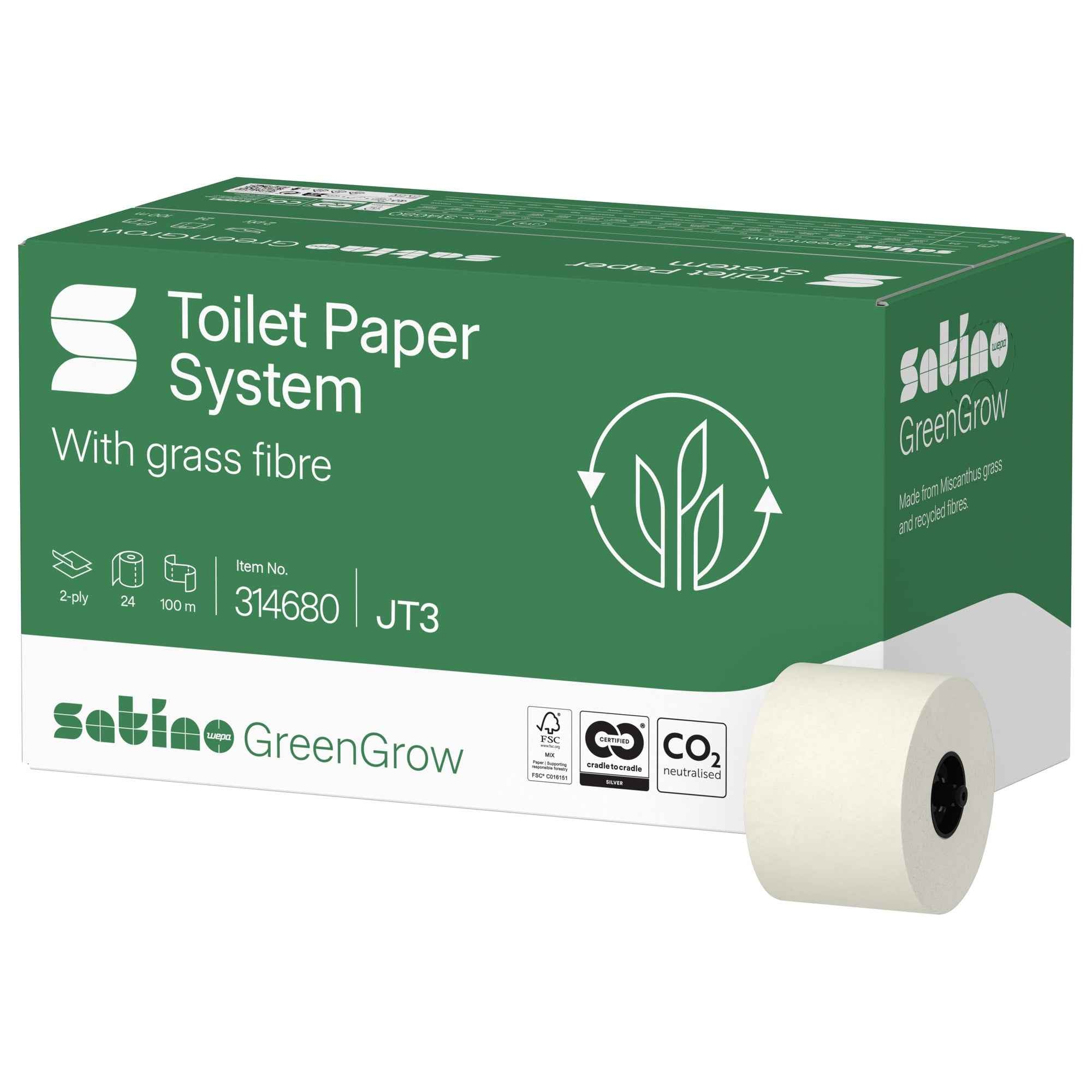 BlackSatino Toilettenpapier GreenGrow 2-lagig 24 Rl./Pack.