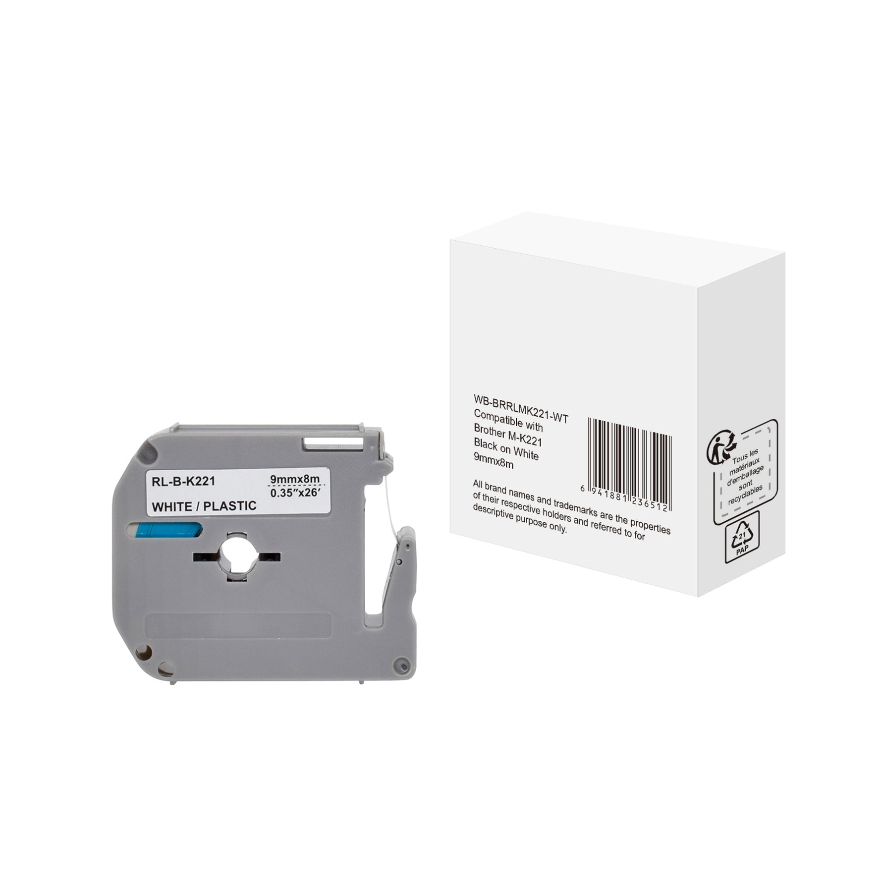 Schriftbandkassette Kompatibel mit Brother M-K221 - Wiepa Bürofachpartner