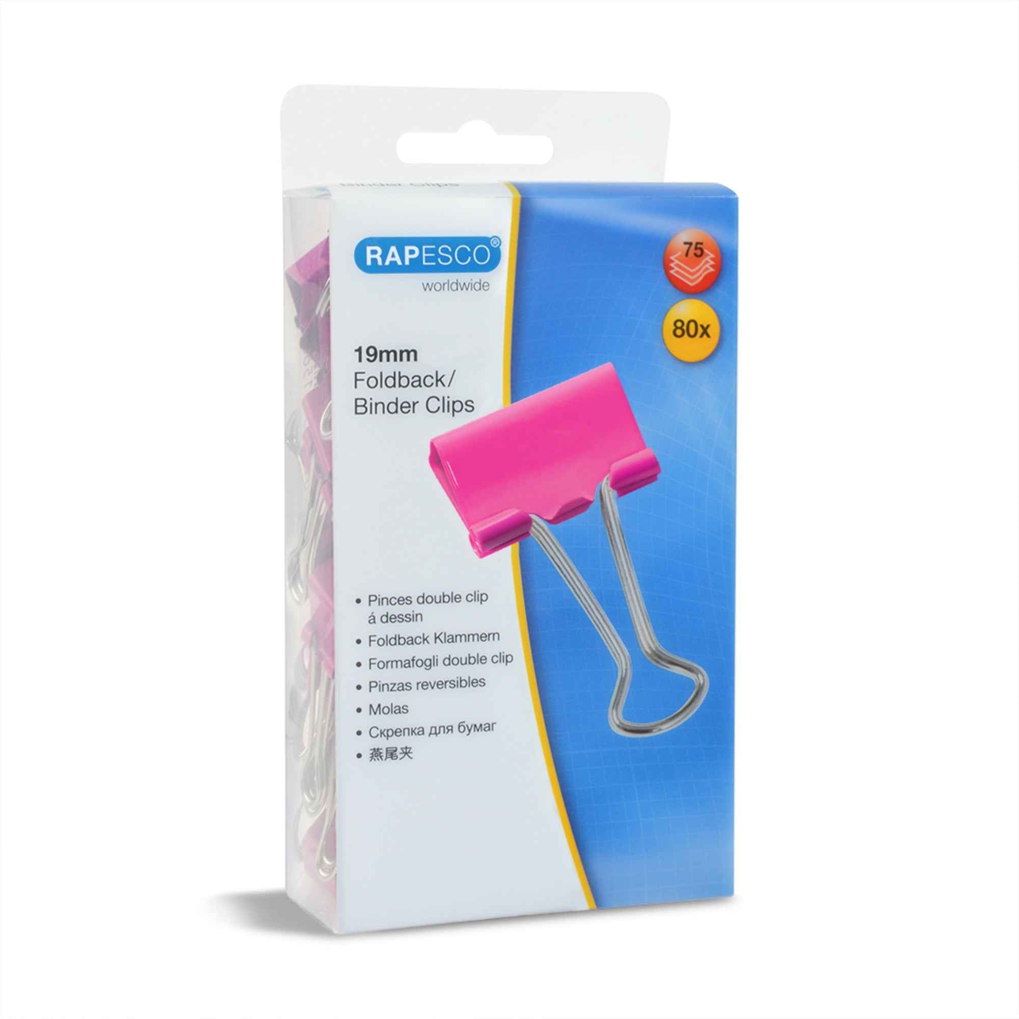 RAPESCO Foldbackklemmer 19 mm 80 St./Pack.