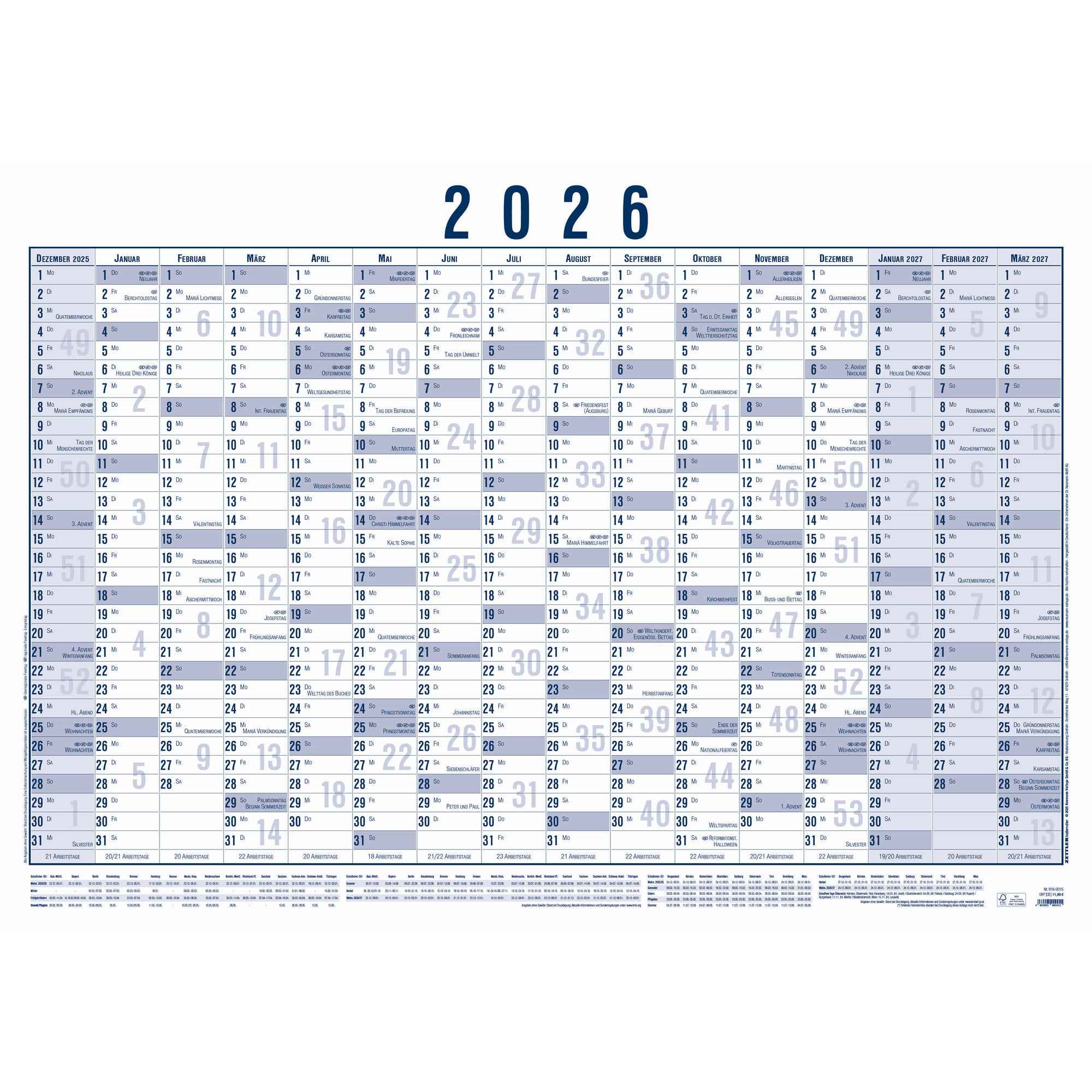 ZETTLER Plakatkalender 2026