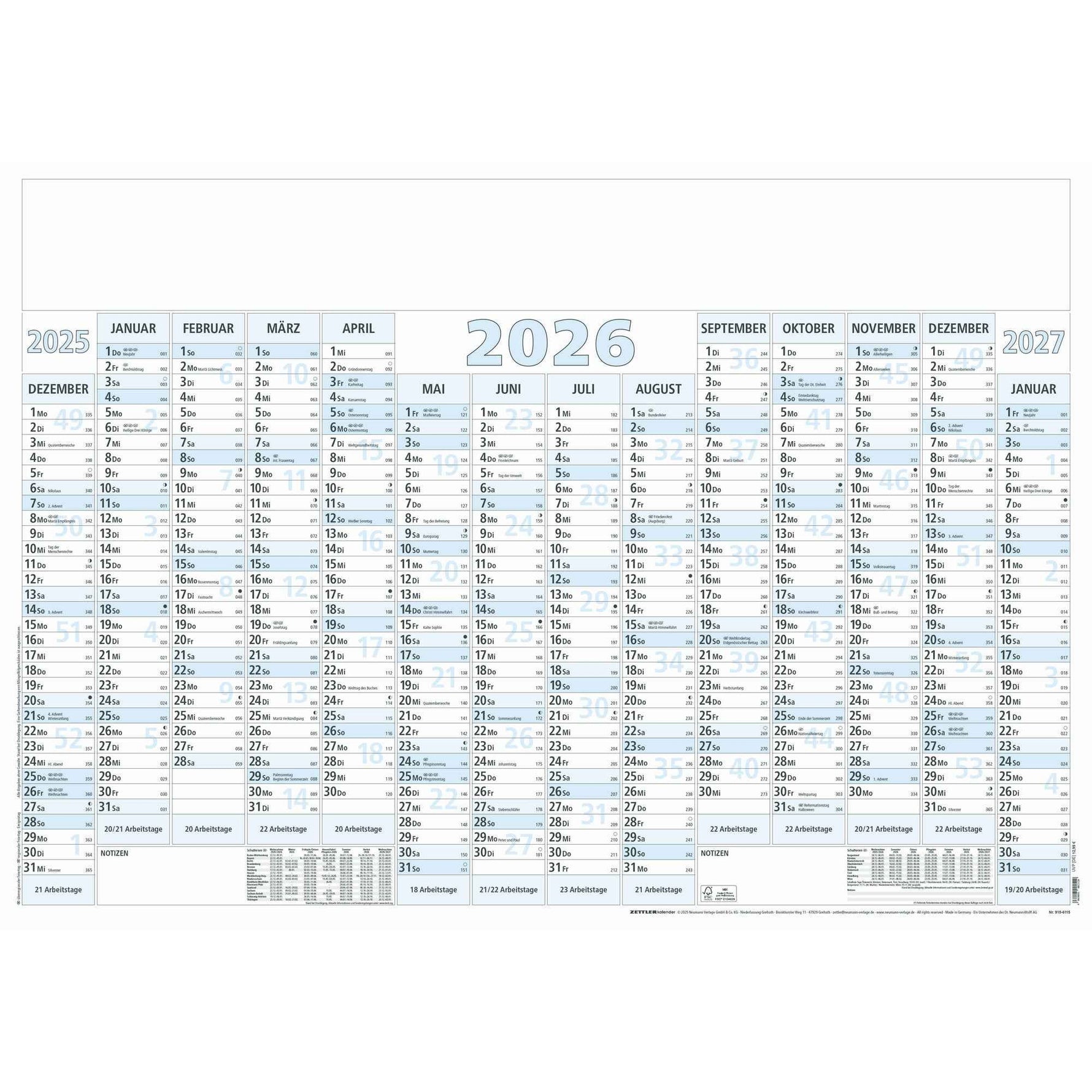 ZETTLER Plakatkalender 2026
