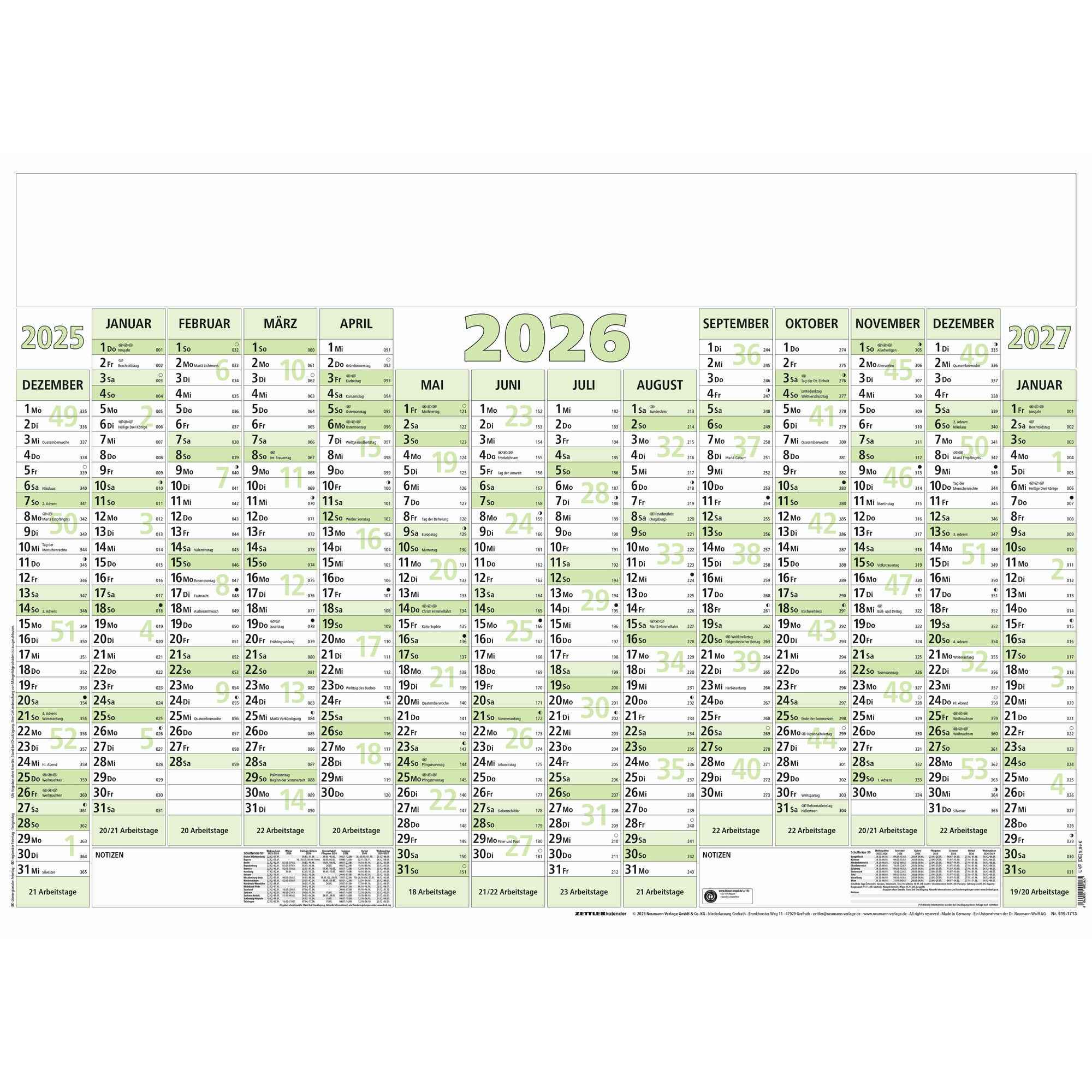 ZETTLER Plakatkalender Natura 2026