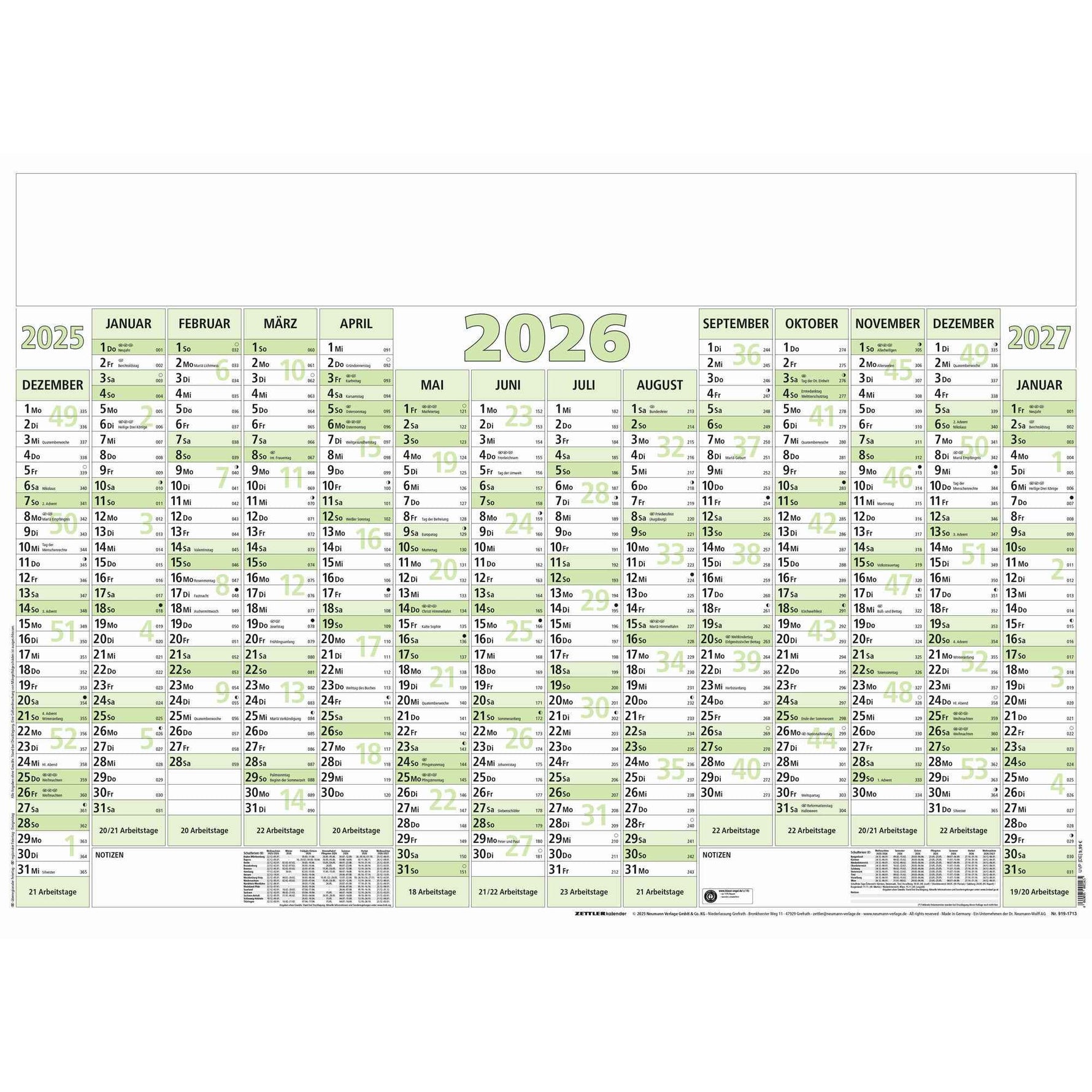 ZETTLER Plakatkalender Natura 2026