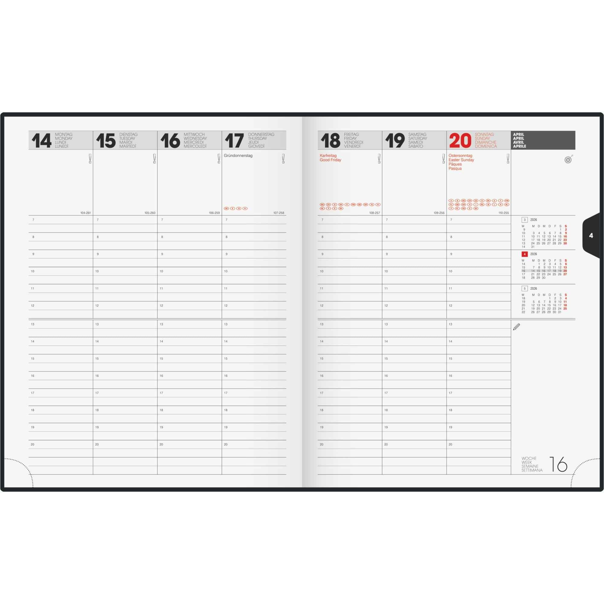 BRUNNEN Buchkalender Manager Wt 7 - weektimer® 2026