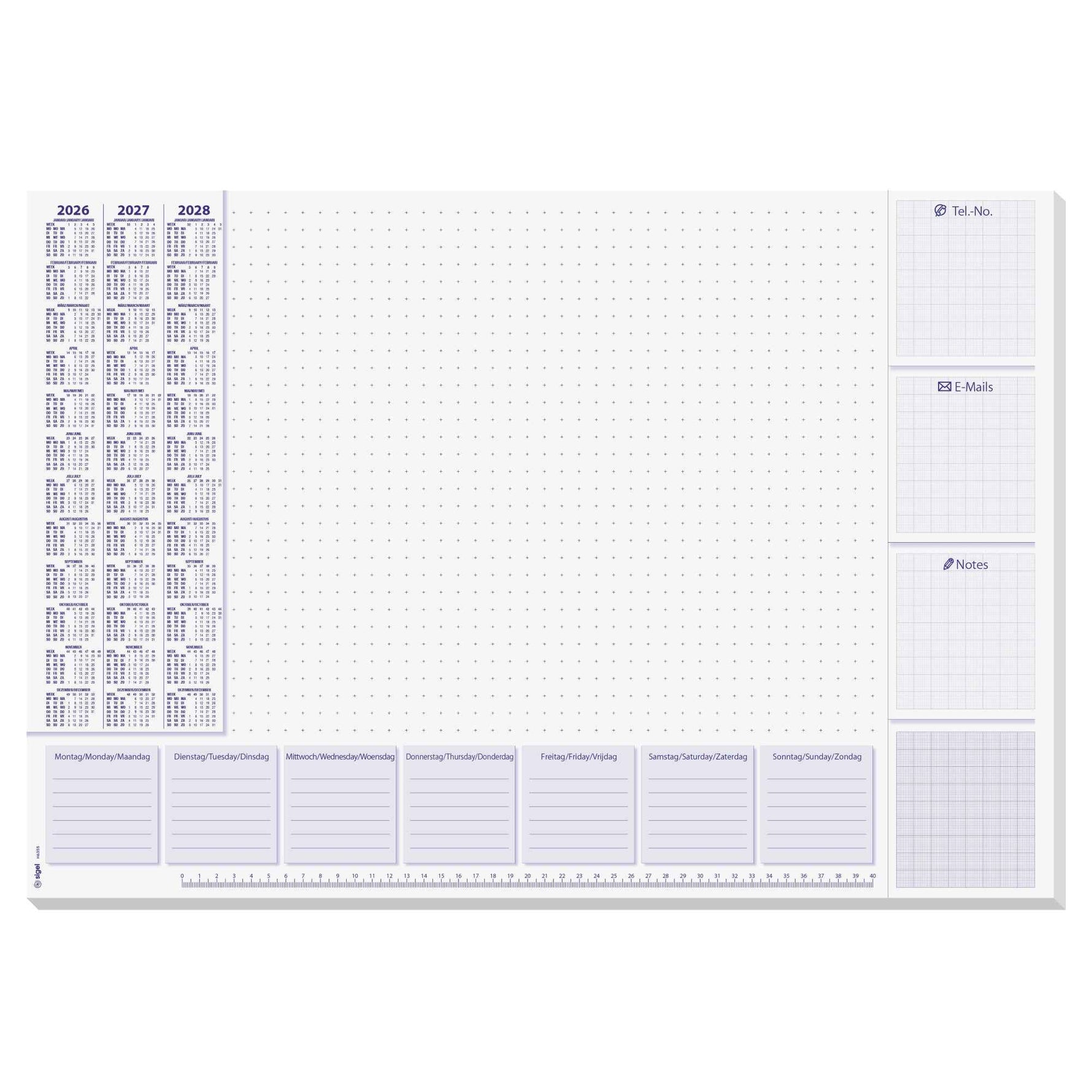 SIGEL Schreibunterlage Lilac mit Kalender 3 Jahre