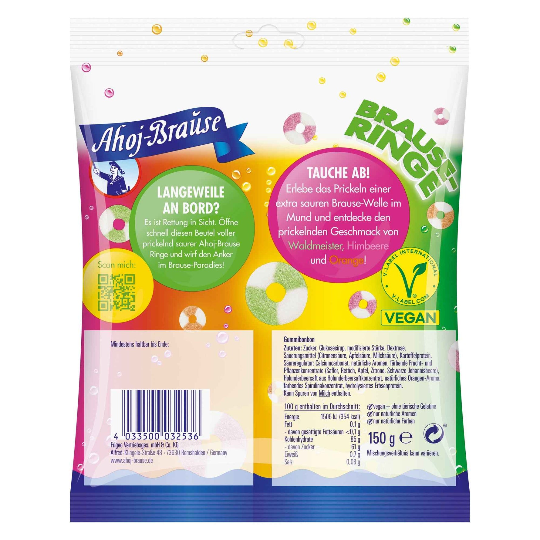 Ahoj Fruchtgummi BRAUSE-RINGE 150 g/Pack.
