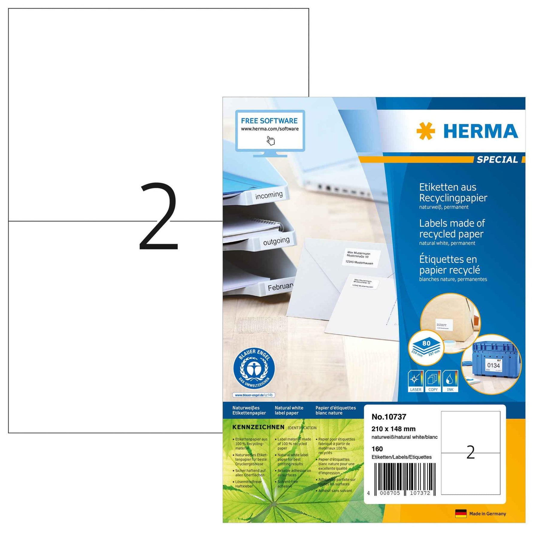 HERMA Universaletikett Recycling 210 x 148 mm (B x H)