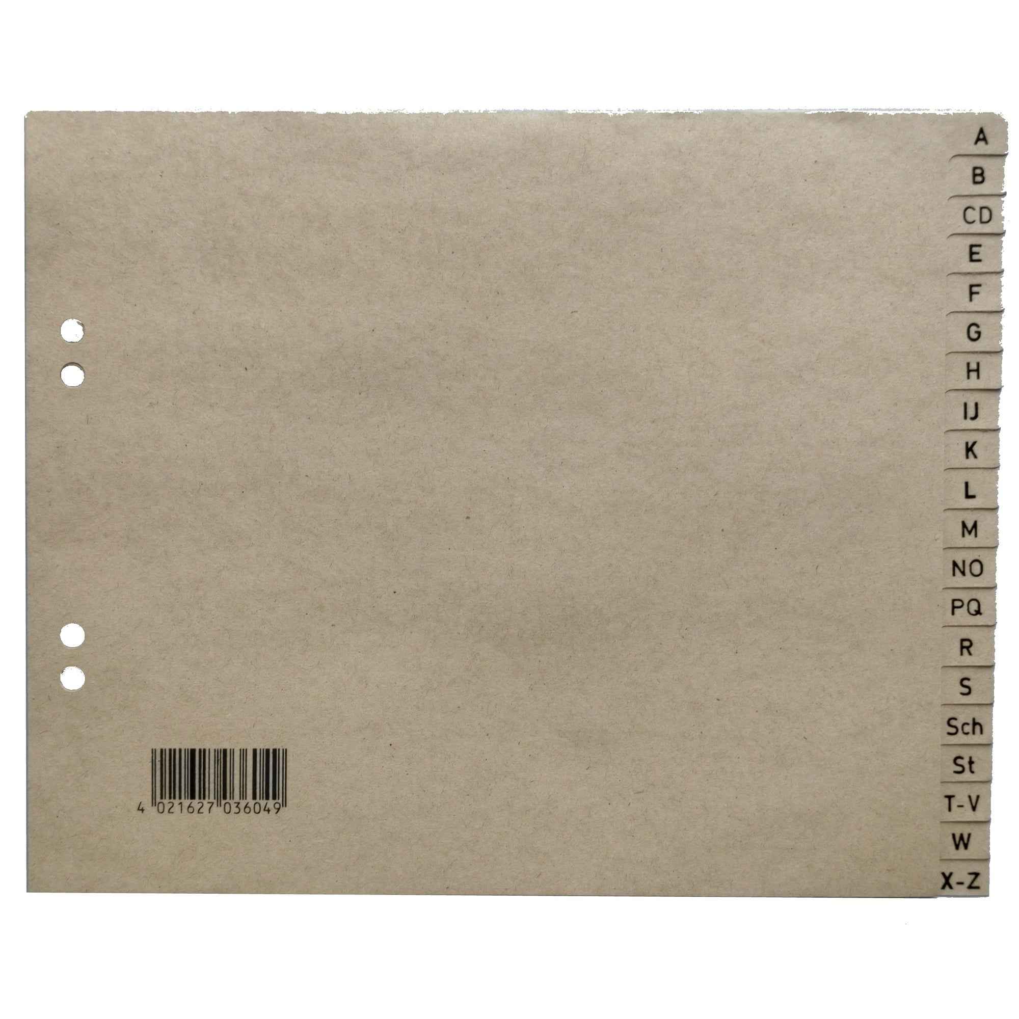 A-Z Register halbe Höhe