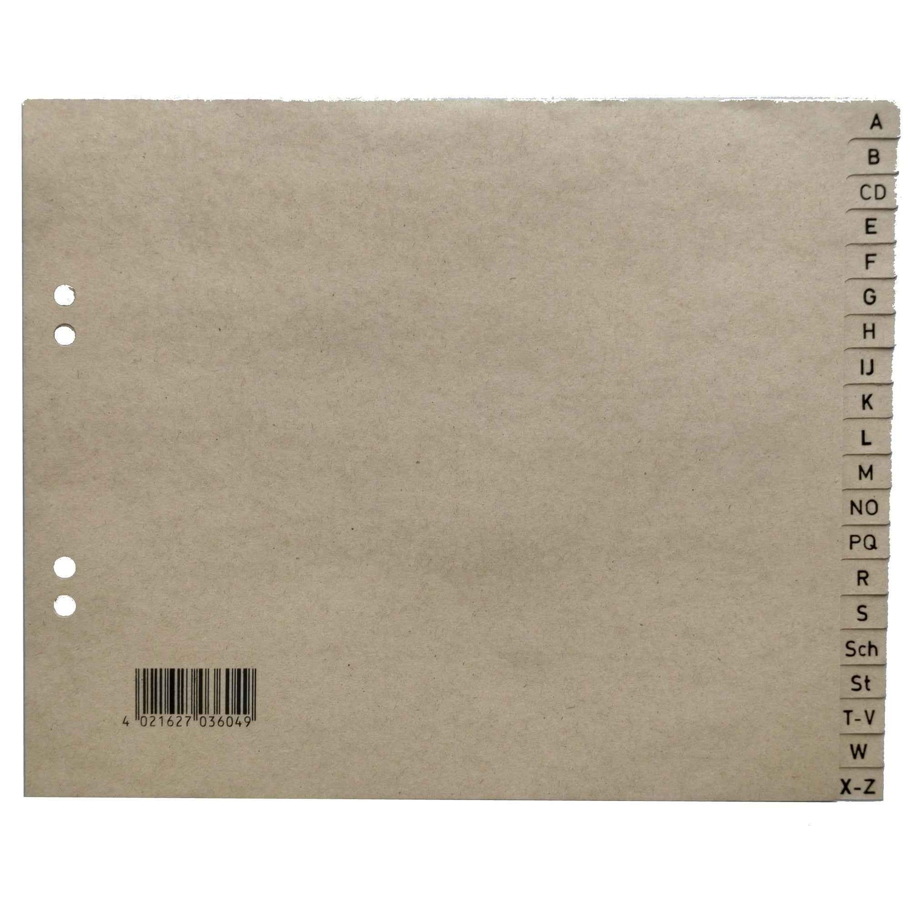 A-Z Register halbe Höhe
