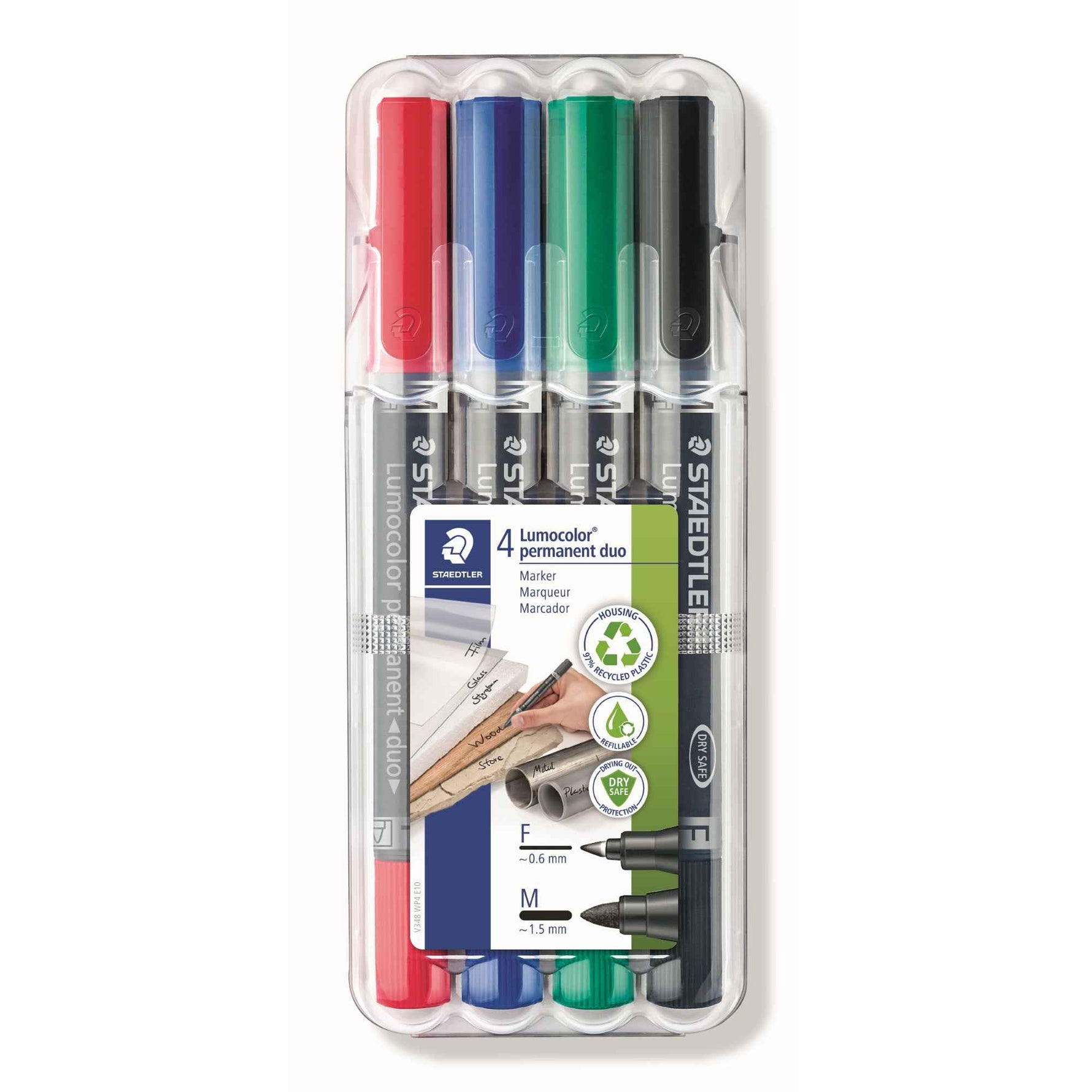 STAEDTLER® Permanentmarker Lumocolor® Duo 348 4 St./Pack.