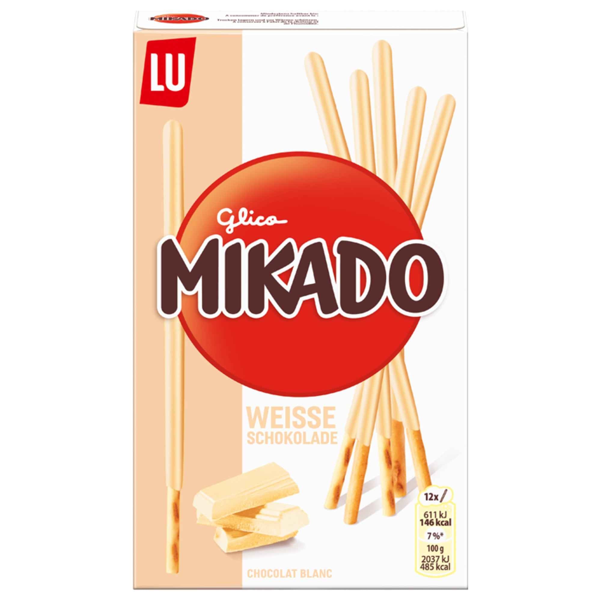Mikado Gebäck Weiße Schokolade