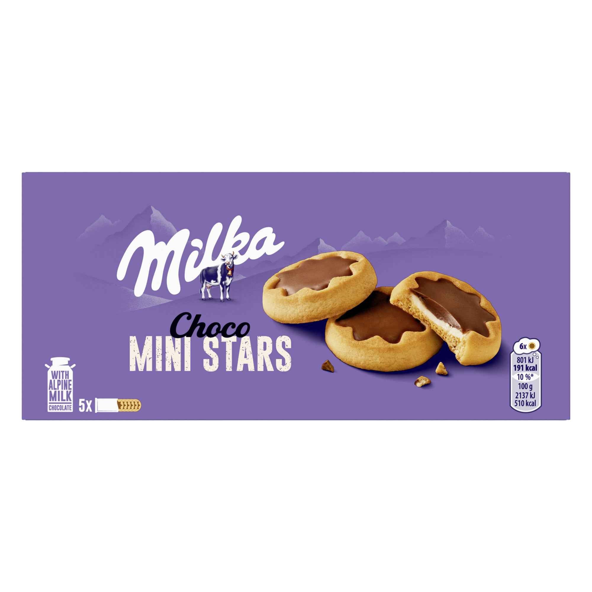 Milka Gebäck Choco Mini Stars 5 x 37 g/Pack.