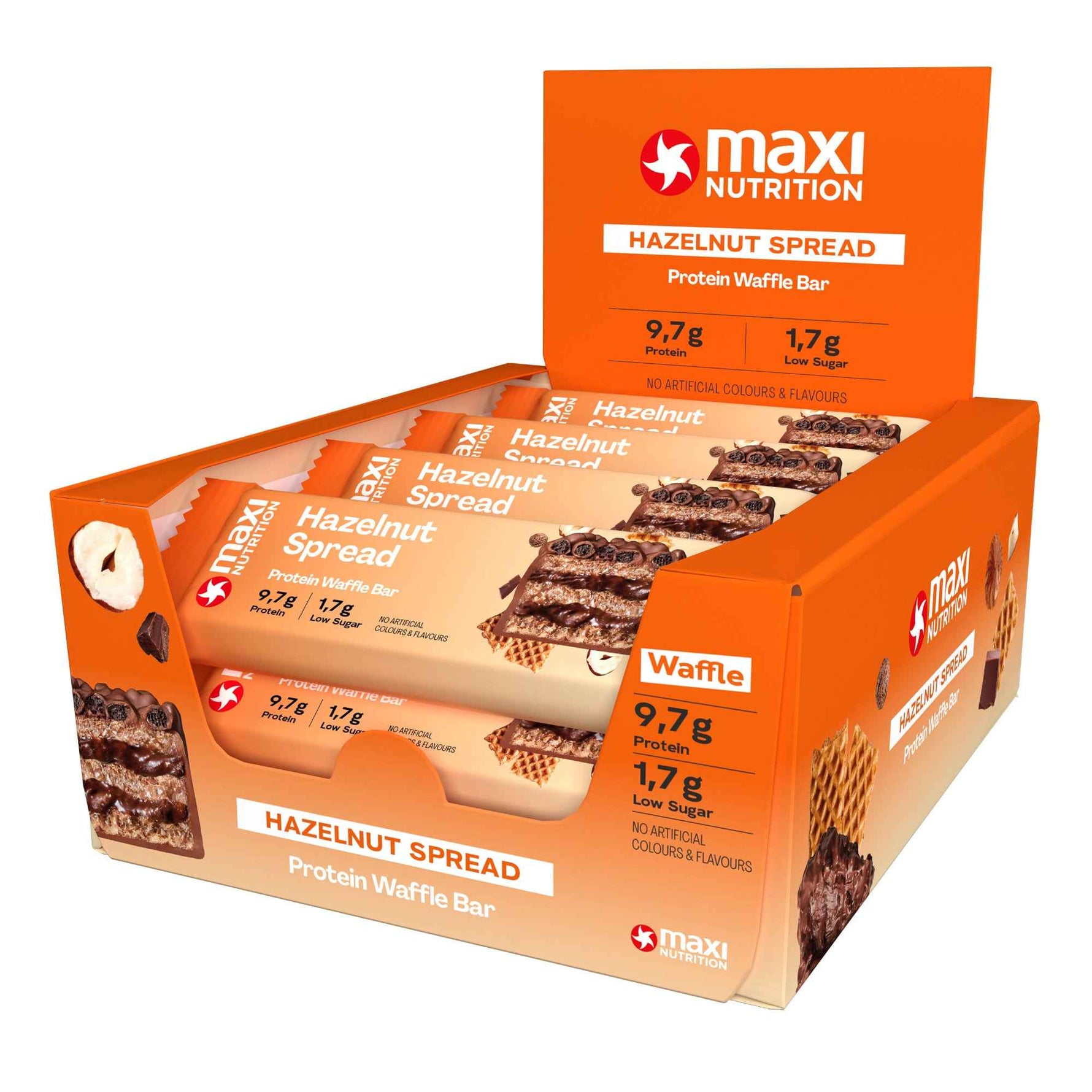 MaxiNutrition Proteinriegel Waffle Bar Hazelnut Spread