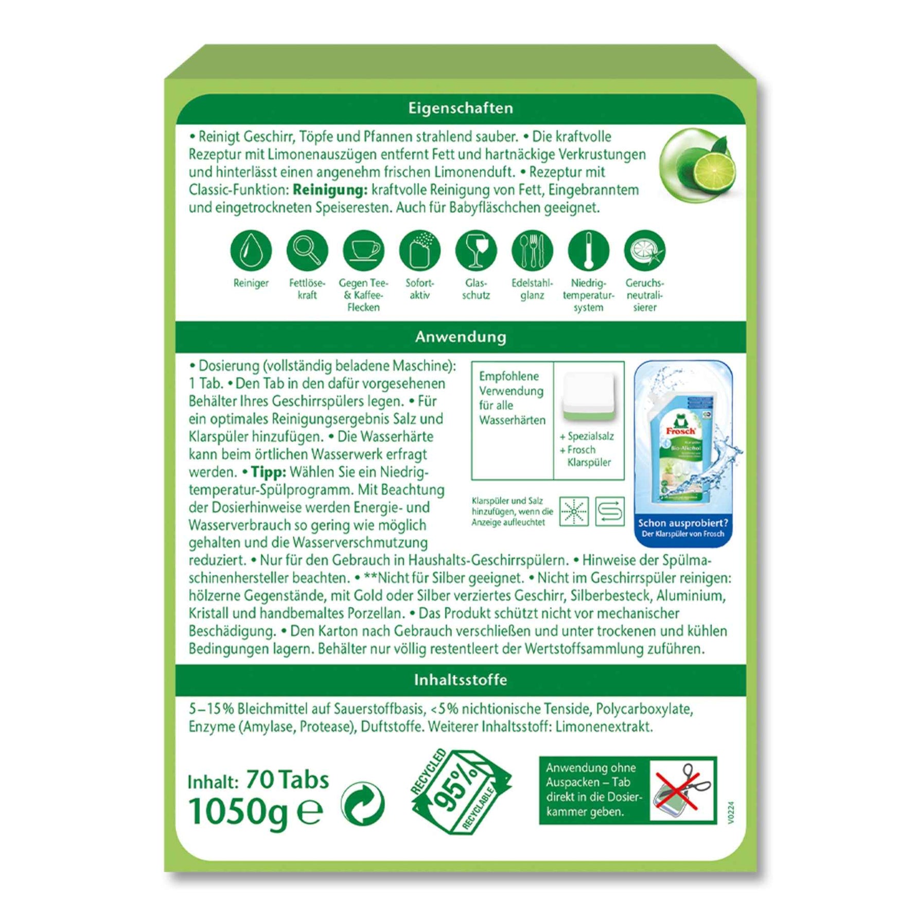 Frosch Spülmaschinentabs Classic Limonen