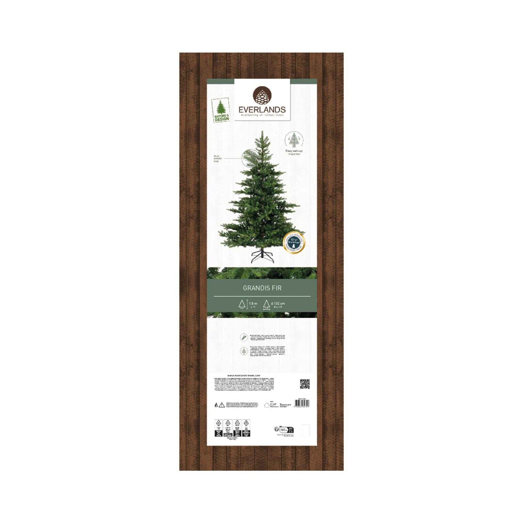 EVERLANDS Weihnachtsbaum Grandis 132 x 180 cm (Ø x H)