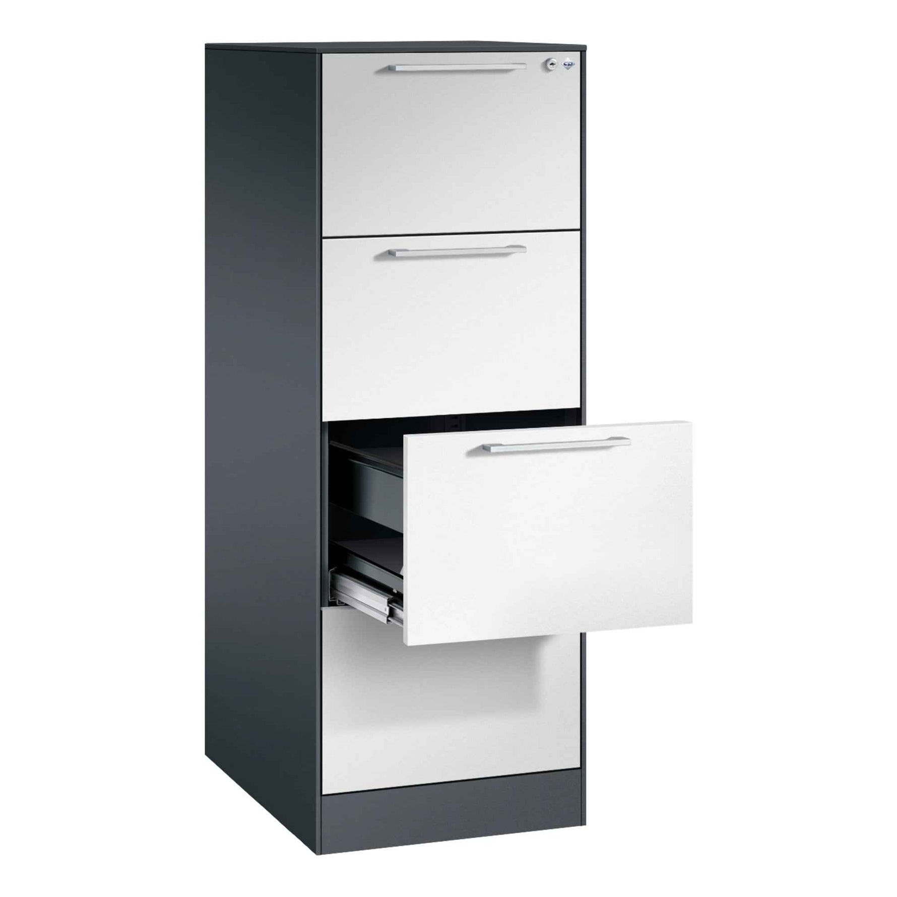 C+P Hängeregistraturschrank Asisto 440 x 1.298 x 600 mm (B x H x T) lichtgrau schwarzgrau