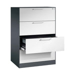 C+P Hängeregistraturschrank Asisto 800 x 1.298 x 600 mm (B x H x T) lichtgrau schwarzgrau
