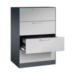 C+P Hängeregistraturschrank Asisto 800 x 1.298 x 600 mm (B x H x T) weißaluminium schwarzgrau