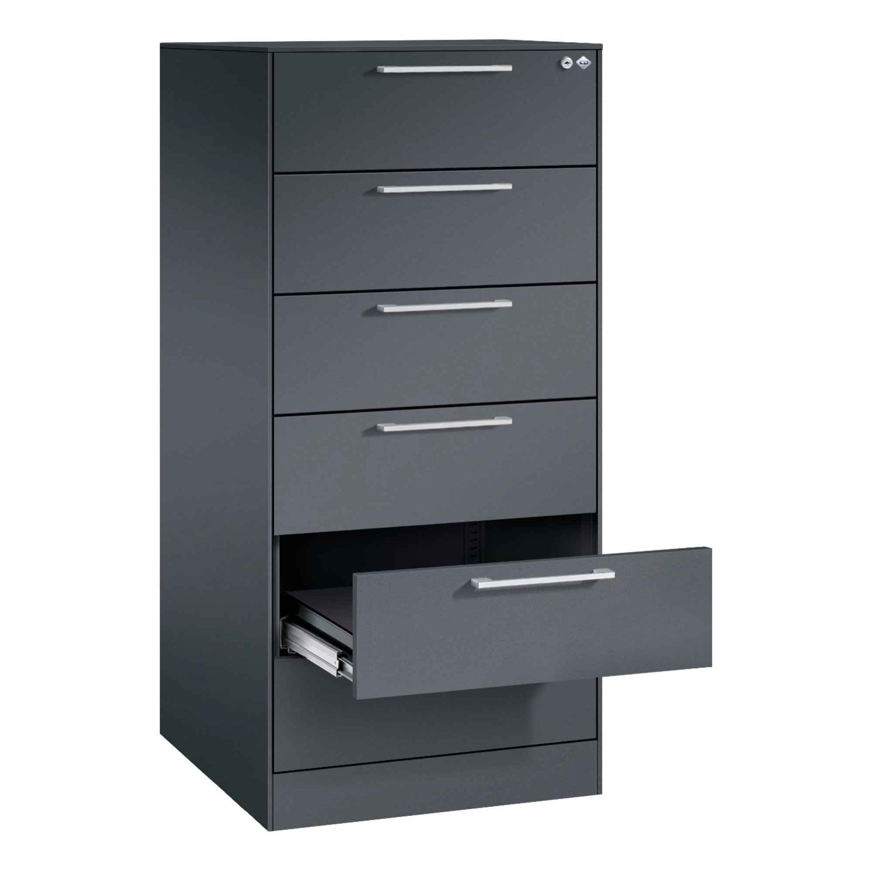 C+P Karteischrank Asisto 562 x 1.298 x 600 mm (B x H x T) DIN A5 quer