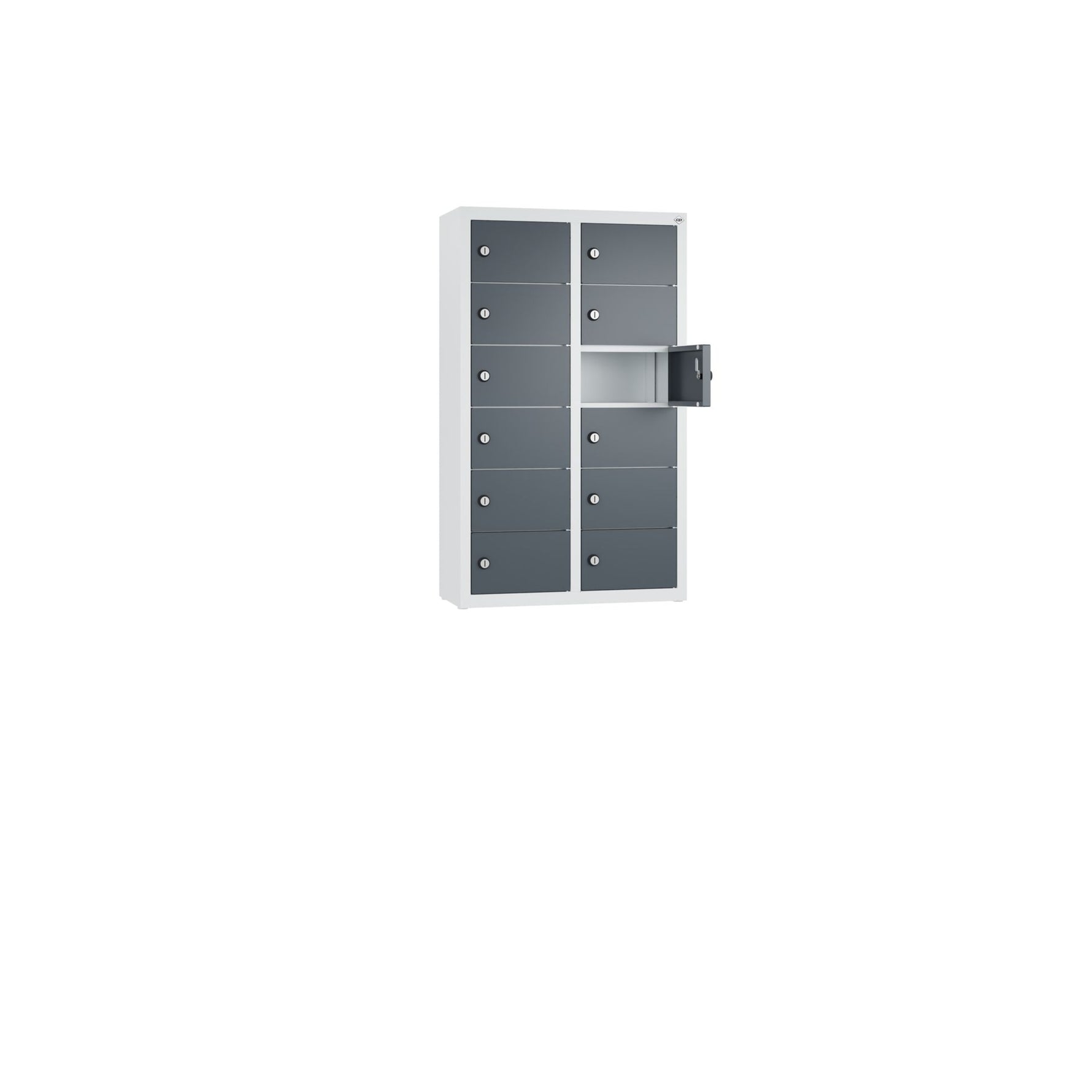 C+P Wandschließfach Intro 460 x 770 x 200 mm (B x H x T) 12 Fächer lichtgrau – Produktbild 7