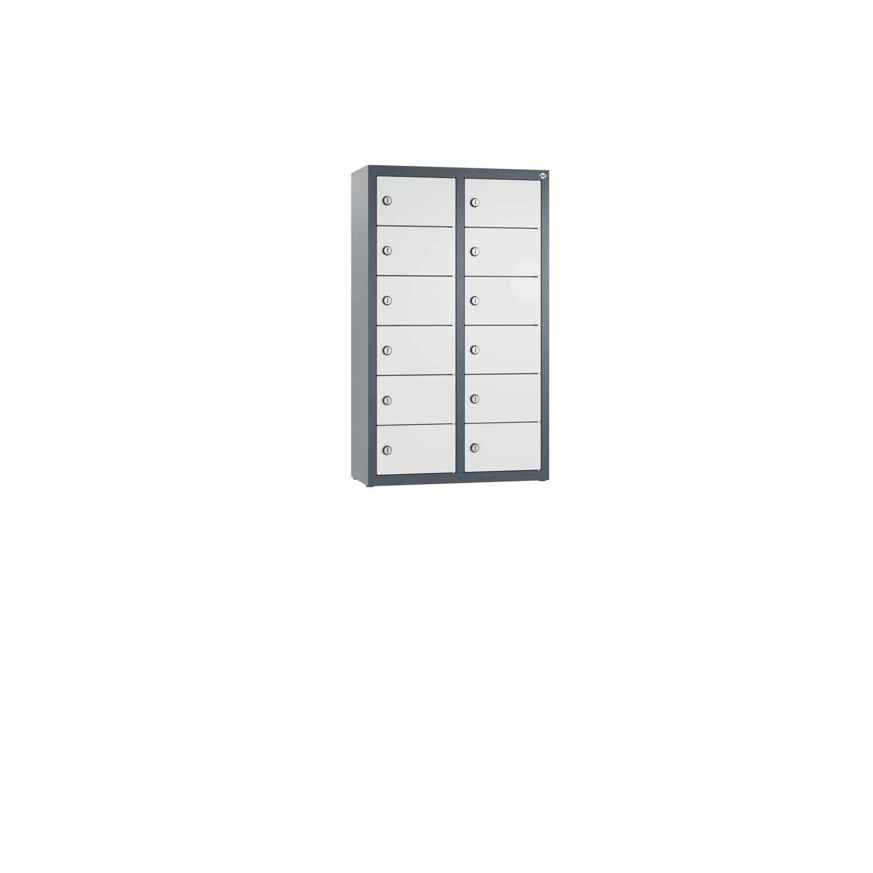 C+P Wandschließfach Intro 460 x 770 x 200 mm (B x H x T) 12 Fächer anthrazitgrau – Produktbild 2