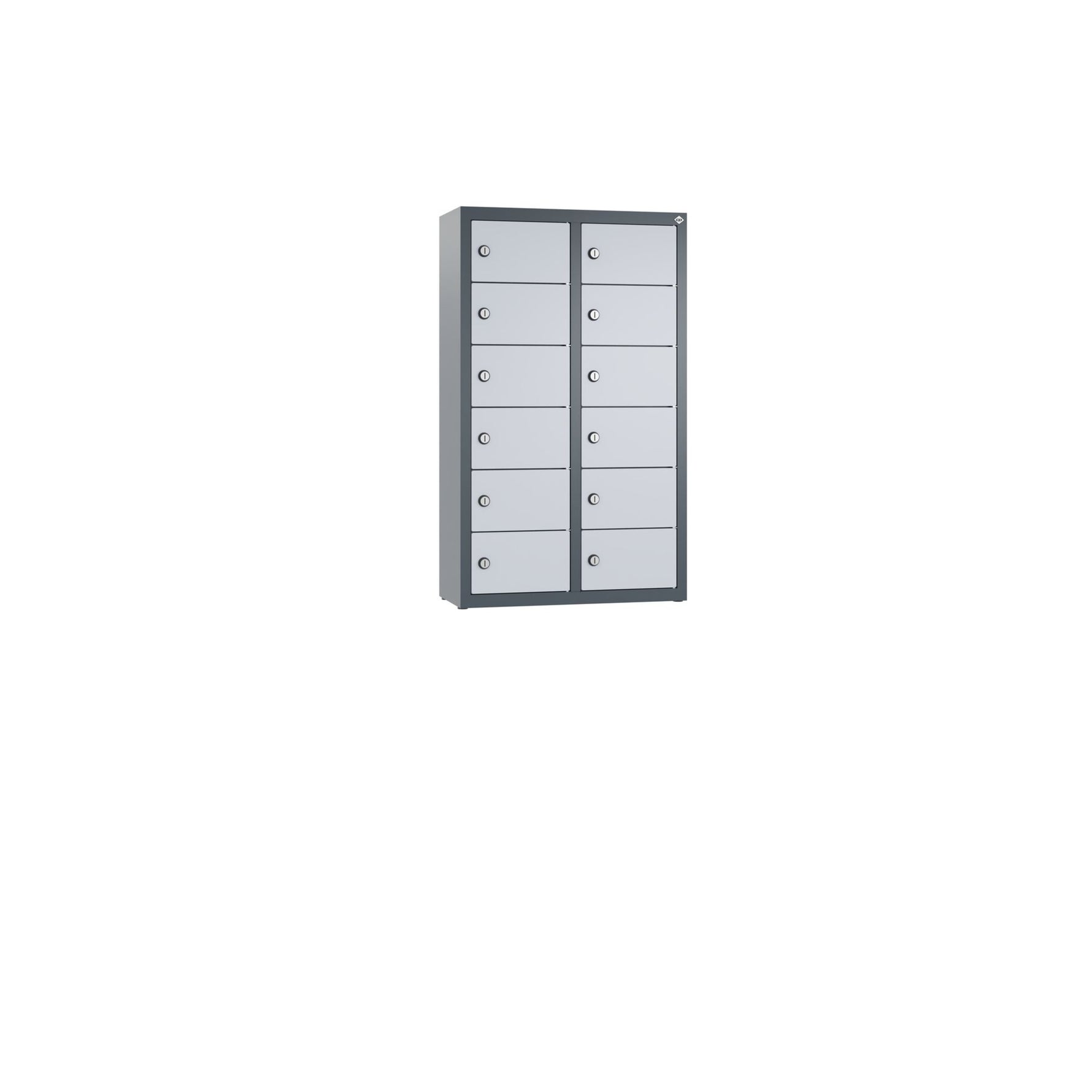 C+P Wandschließfach Intro 460 x 770 x 200 mm (B x H x T) 12 Fächer anthrazitgrau – Produktbild 6
