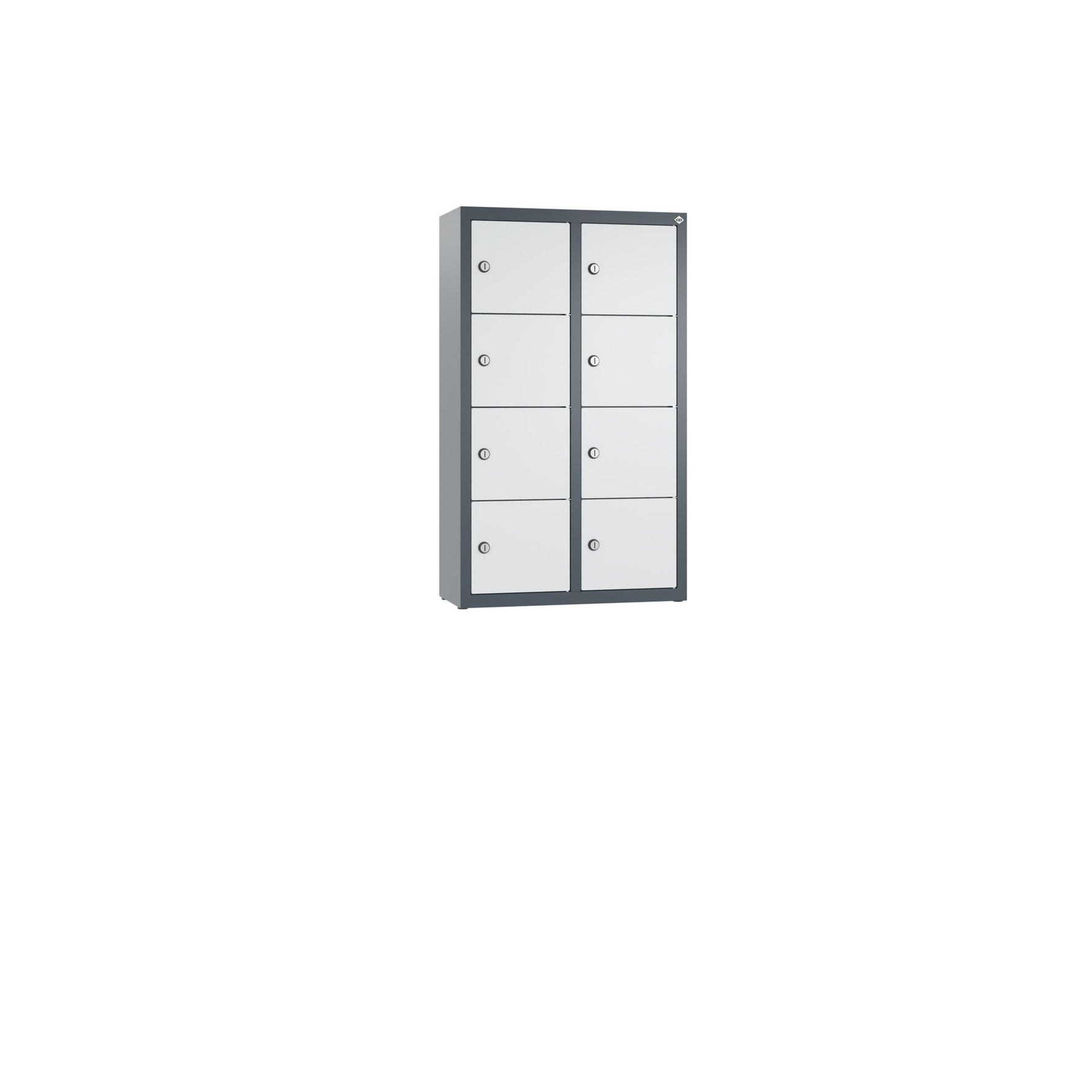 C+P Wandschließfach Intro 460 x 770 x 200 mm (B x H x T) 8 Fächer anthrazitgrau – Produktbild 2