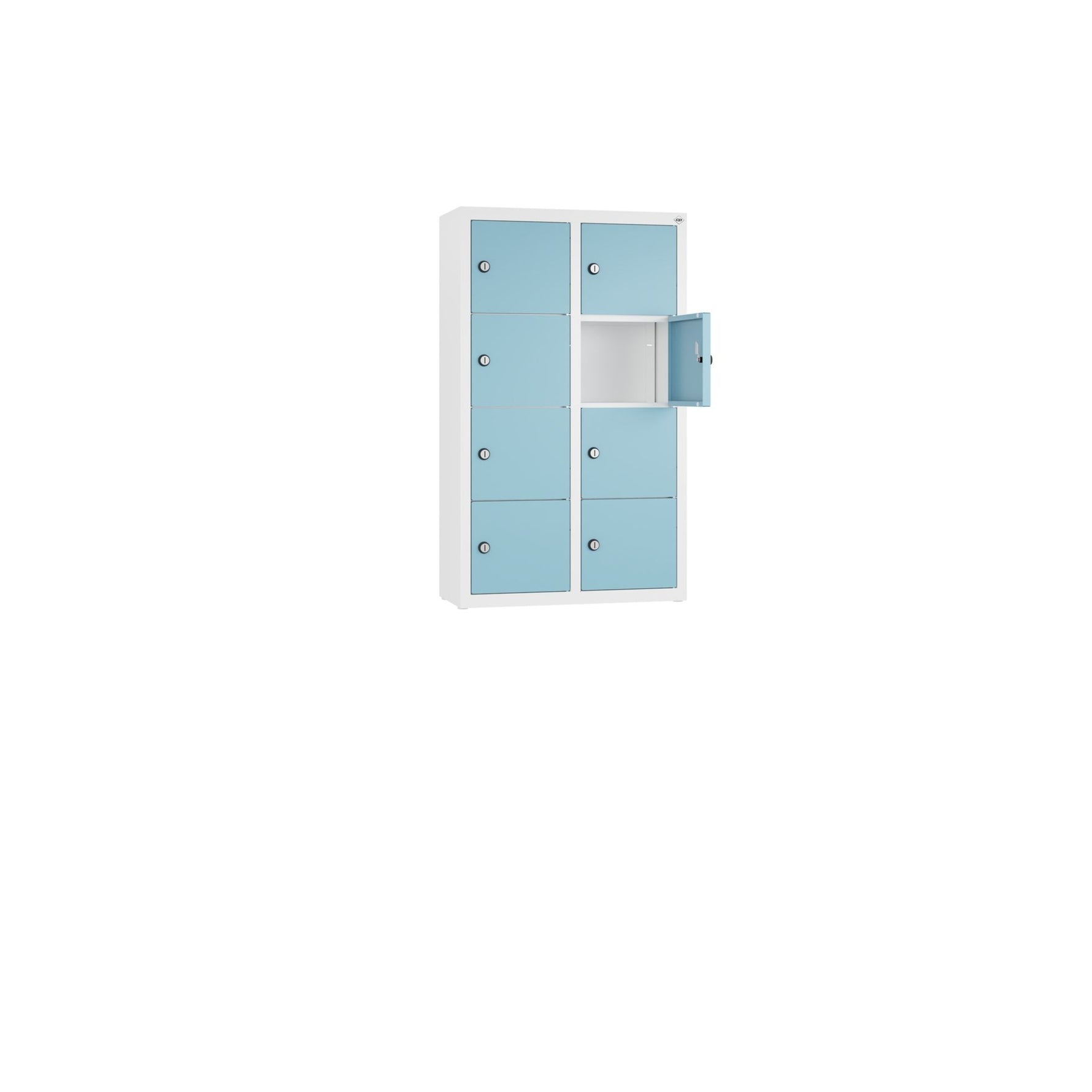 C+P Wandschließfach Intro 460 x 770 x 200 mm (B x H x T) 8 Fächer verkehrsweiß – Produktbild 3