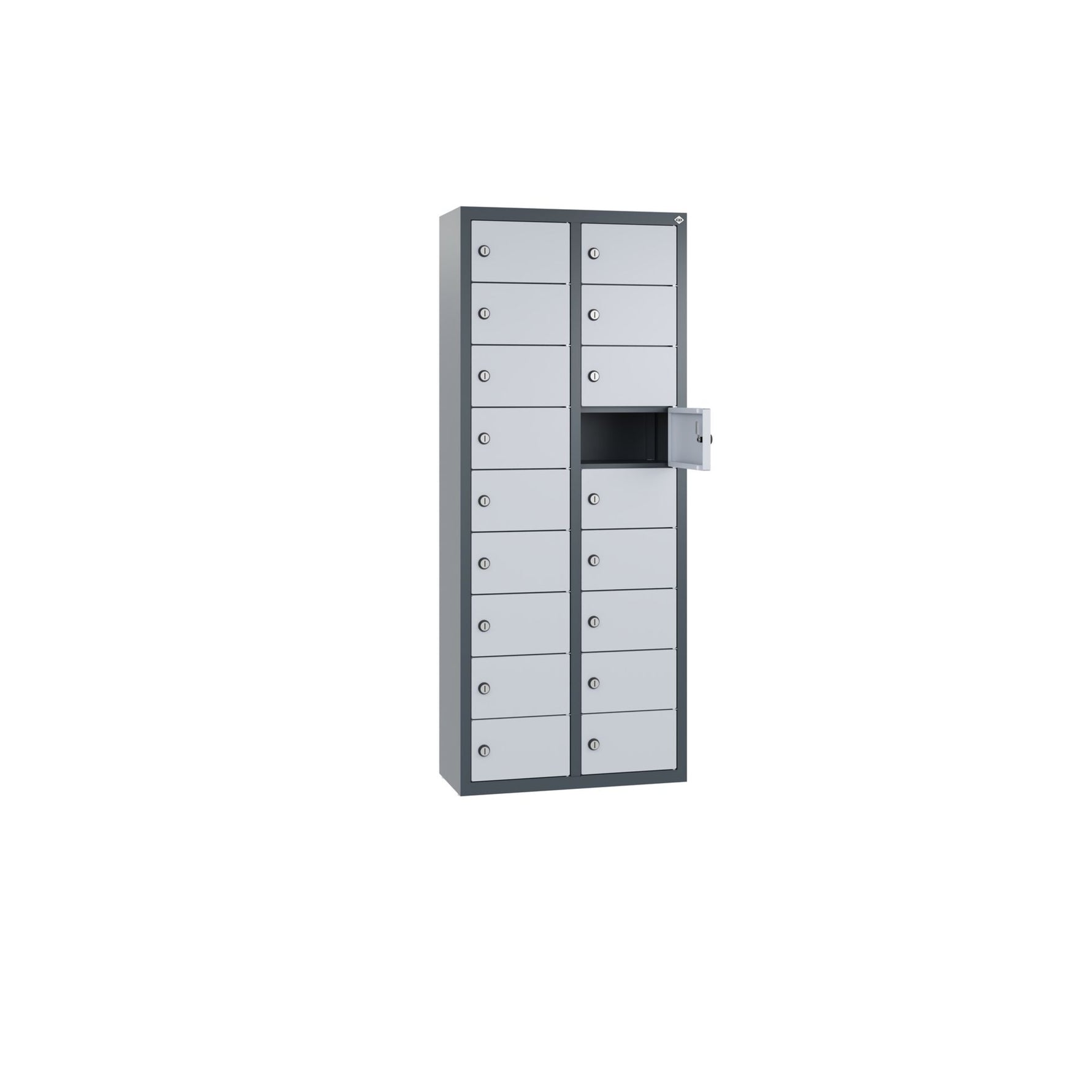 C+P Wandschließfach Intro 460 x 1.130 x 200 mm (B x H x T) 18 Fächer anthrazitgrau – Produktbild 5