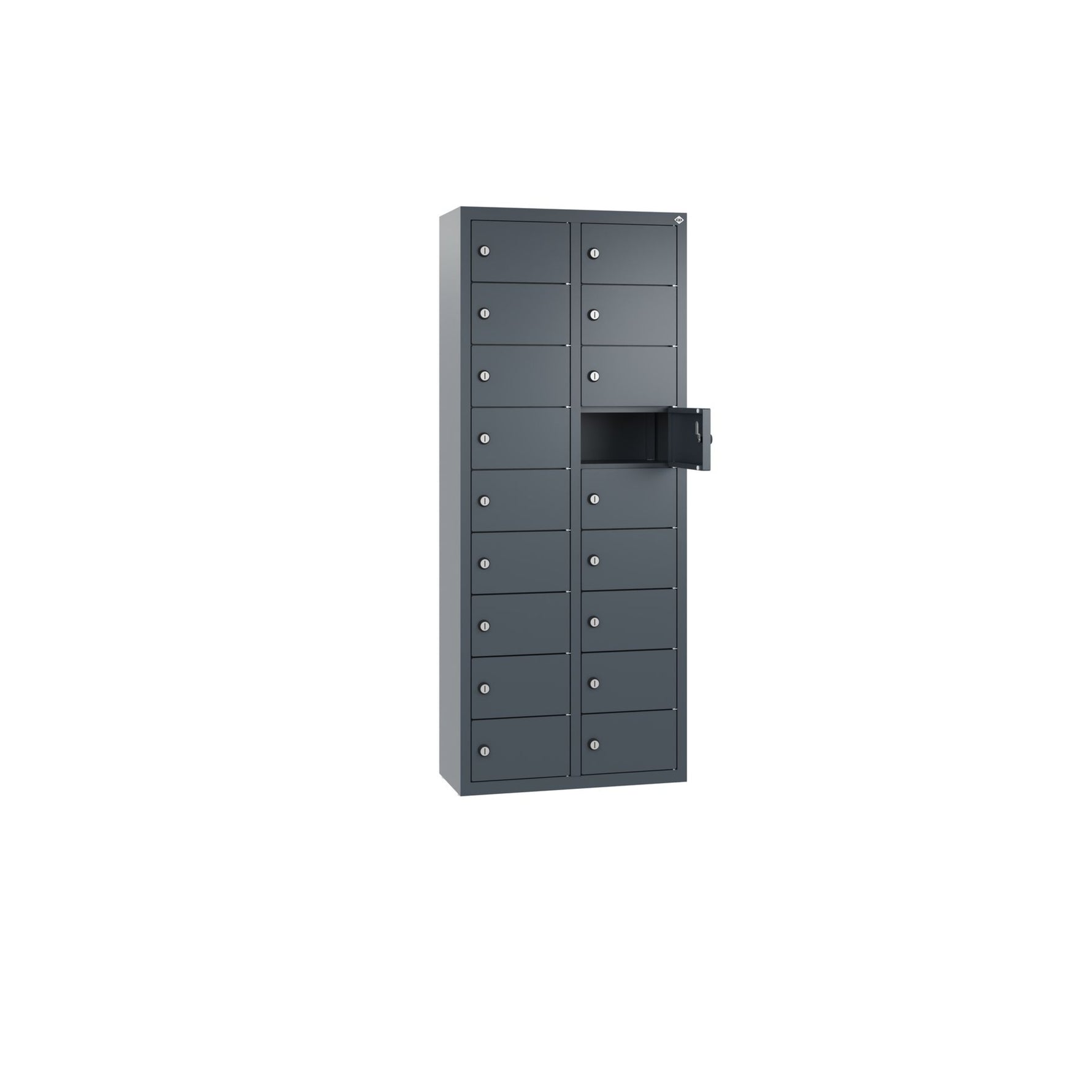 C+P Wandschließfach Intro 460 x 1.130 x 200 mm (B x H x T) 18 Fächer anthrazitgrau – Produktbild 3