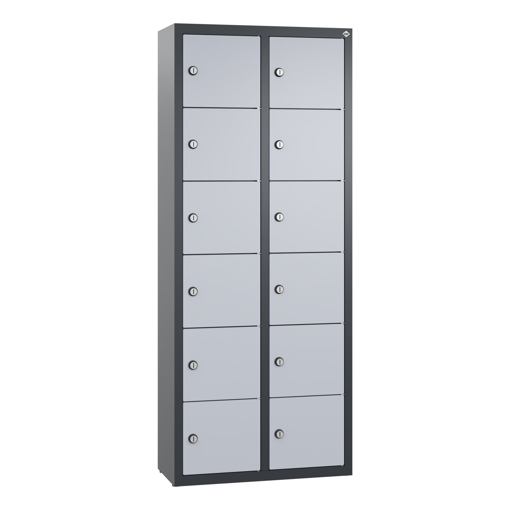 C+P Wandschließfach Intro 460 x 1.130 x 200 mm (B x H x T) 12 Fächer anthrazitgrau – Produktbild 5
